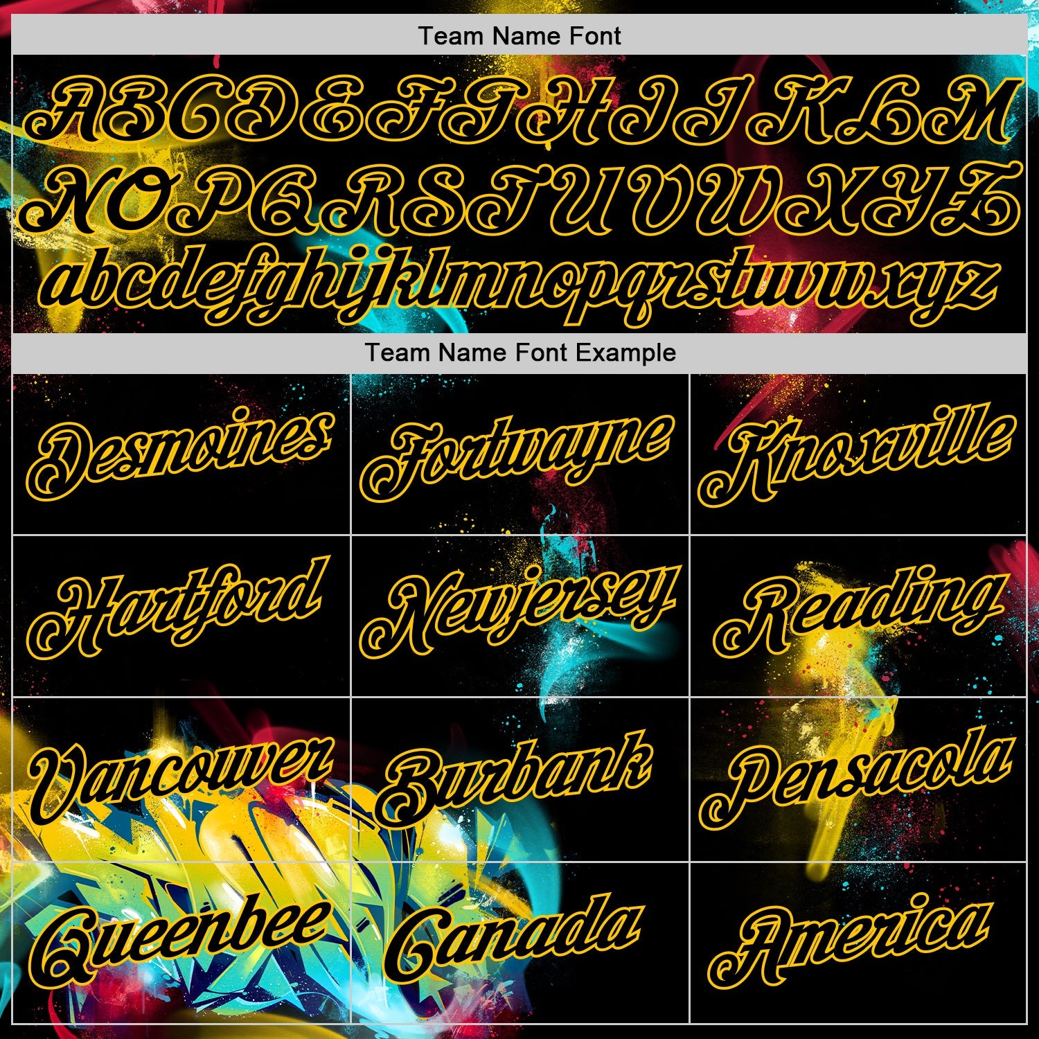 Custom Graffiti Pattern Black-Gold 3D Authentic Basketball Jersey view 3