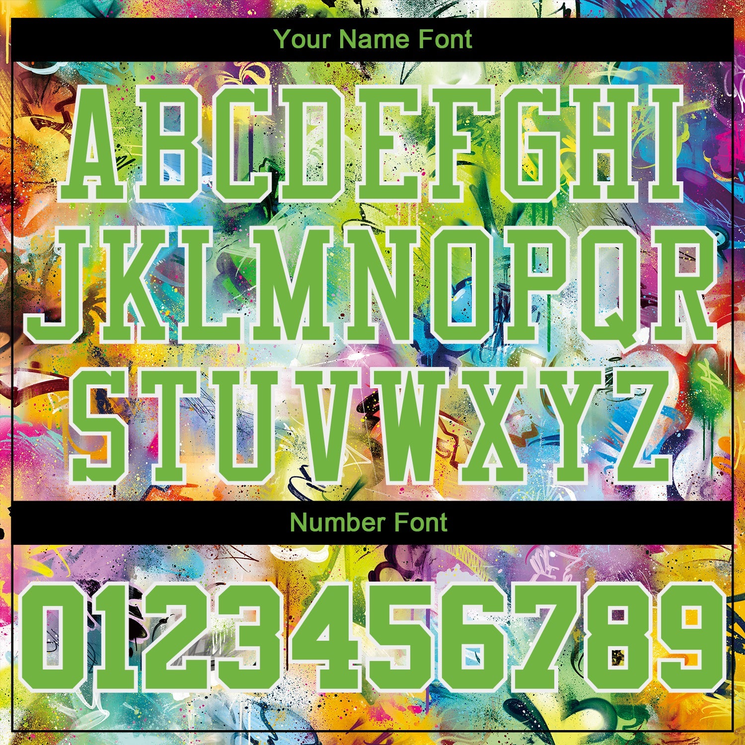 Custom Graffiti Pattern Neon Green-White Round Neck Sublimation Basketball Uniform Jersey view 4