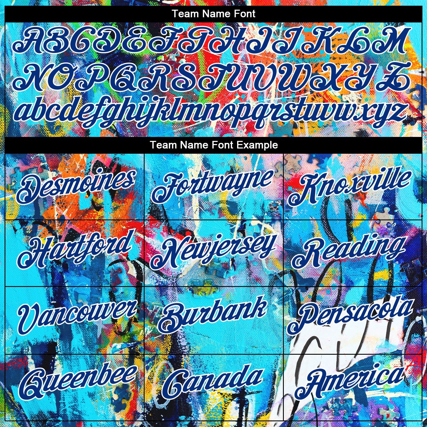 Custom Graffiti Pattern Royal-White 3D Performance T-Shirt view 3