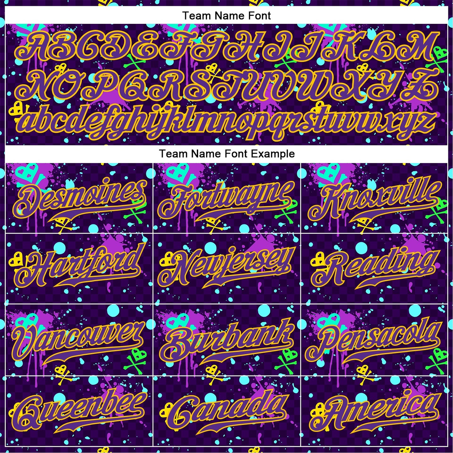 Custom Graffiti Pattern Gold-Purple 3D Clashing Colors Paint-Splatter Authentic Baseball Jersey view 4