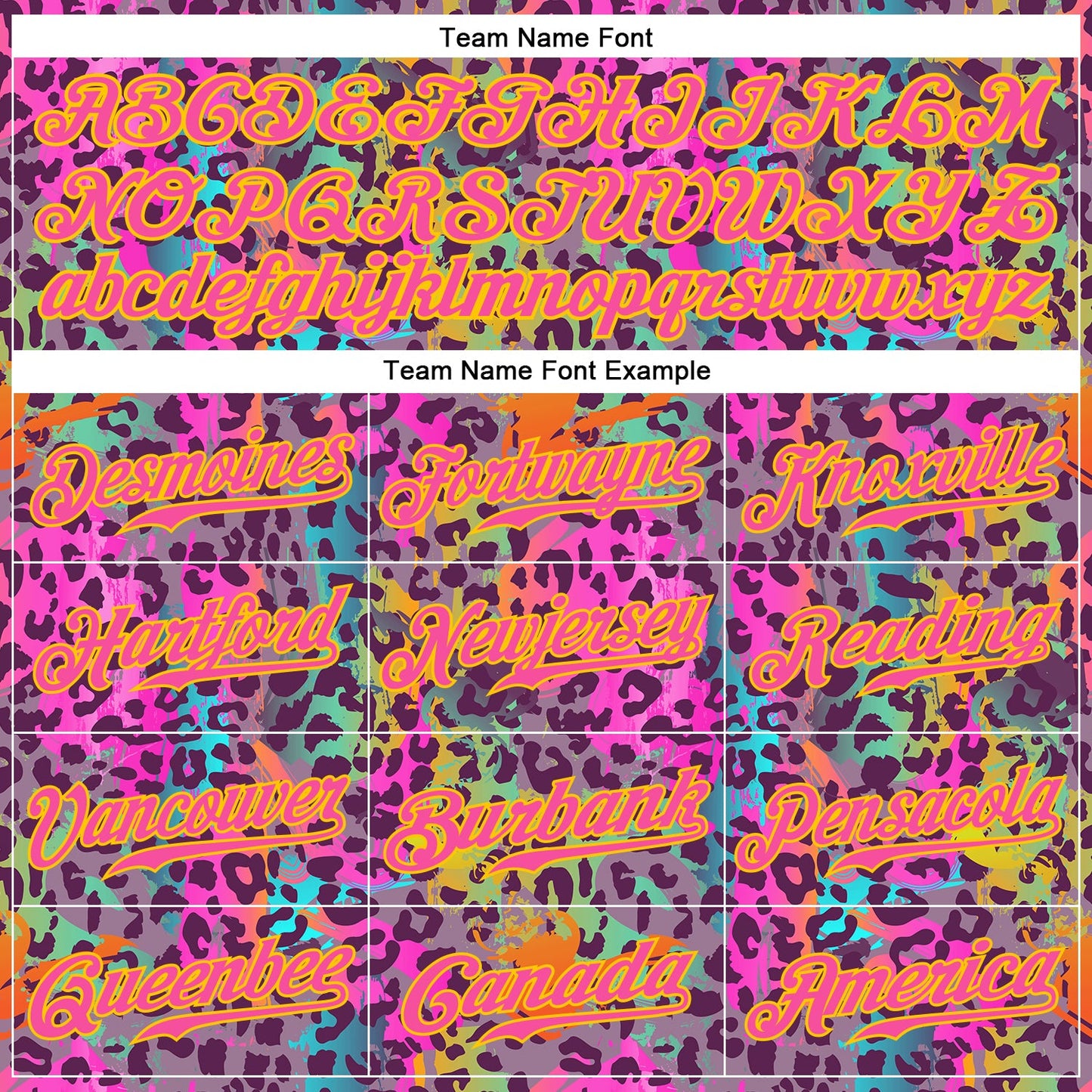 Custom Graffiti Pattern Gold-Pink 3D Colorful Leopard Authentic Baseball Jersey view 4