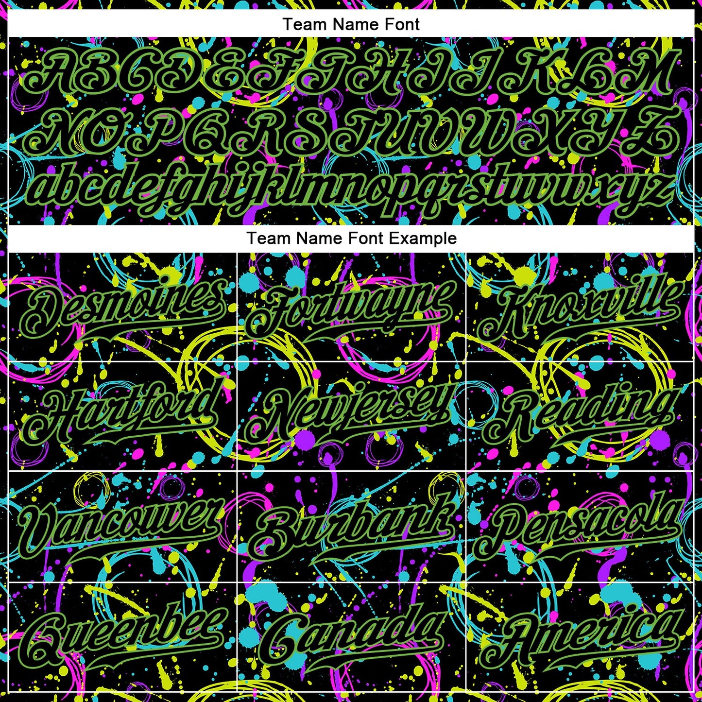 Custom Graffiti Pattern Black-Neon Green 3D Neon Splatter Authentic Baseball Jersey view 4