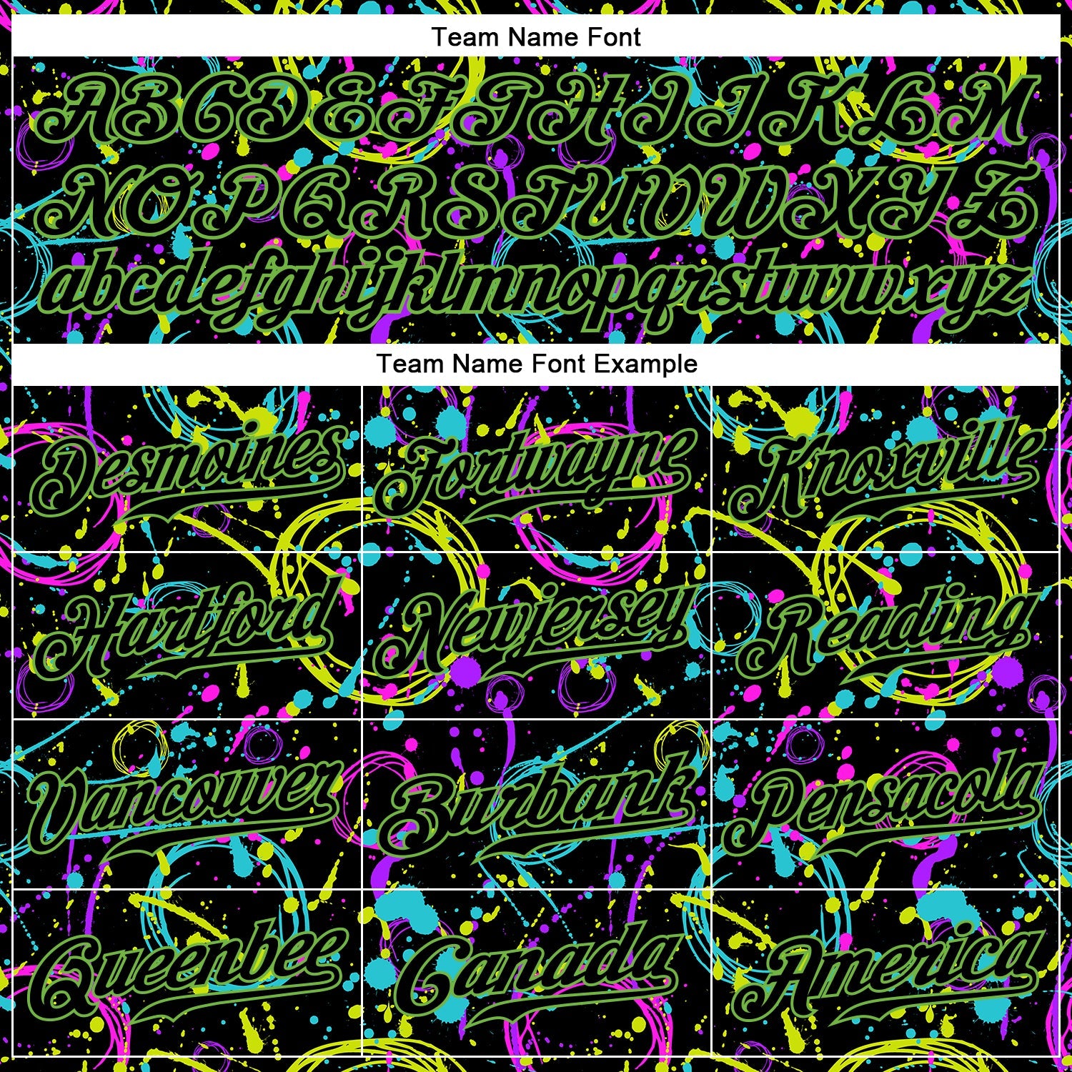 Custom Graffiti Pattern Black-Neon Green 3D Neon Splatter Authentic Baseball Jersey view 4