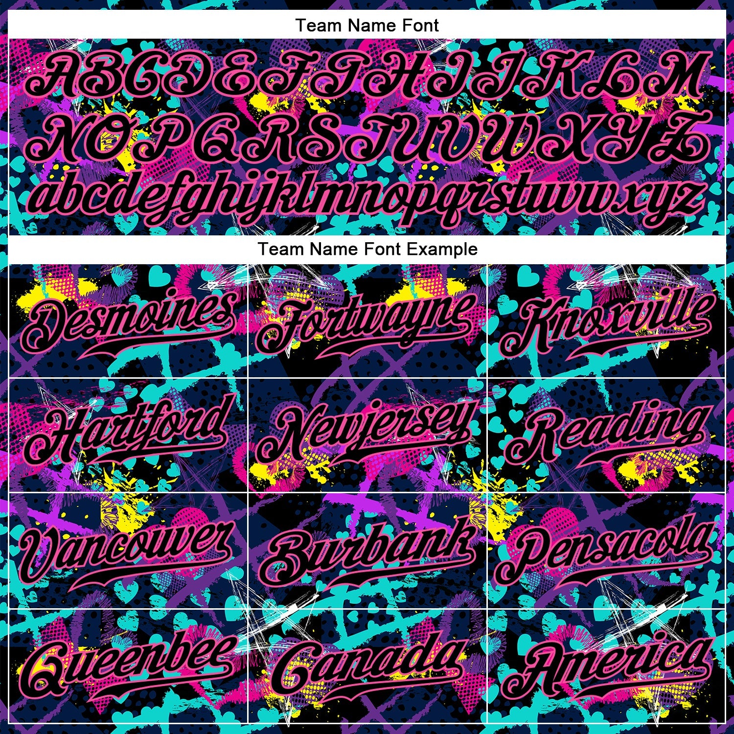 Custom Graffiti Pattern Black-Pink 3D Creative Hearts Stars Geometric Figures Authentic Baseball Jersey view 4