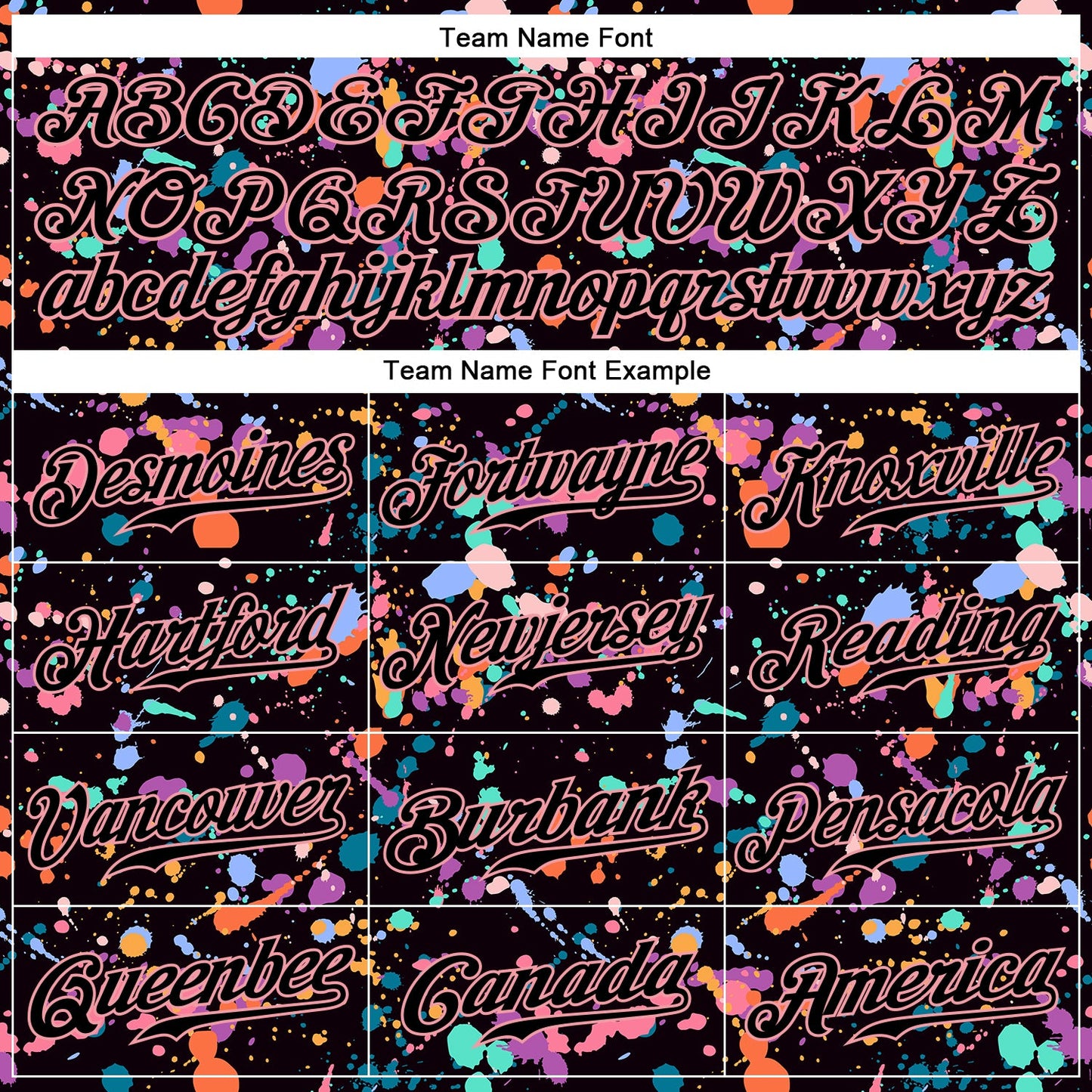 Custom Graffiti Pattern Black-Medium Pink 3D Expressive Splatter Authentic Baseball Jersey view 4