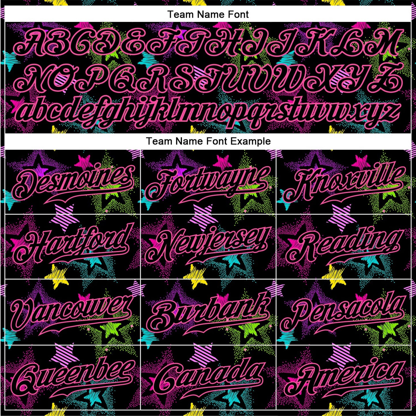 Custom Graffiti Pattern Black-Pink 3D Creative Colorful Stars Authentic Baseball Jersey view 4