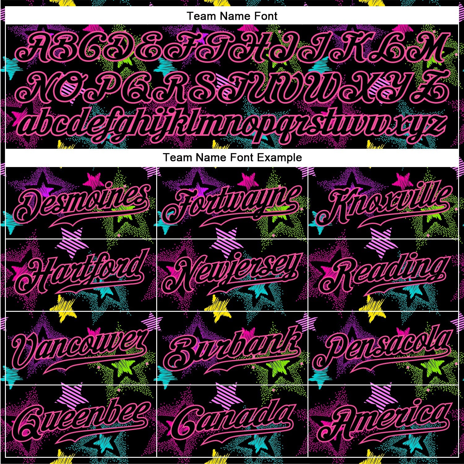 Custom Graffiti Pattern Black-Pink 3D Creative Colorful Stars Authentic Baseball Jersey view 4