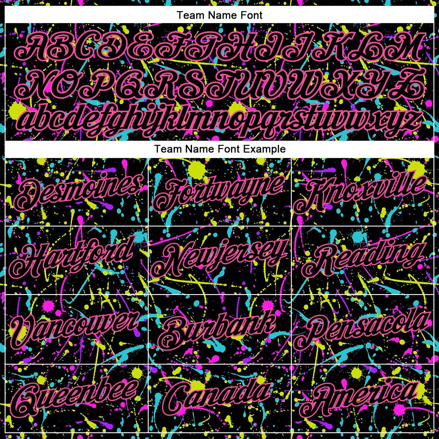 Custom Graffiti Pattern Black-Pink 3D Neon Splatter Performance T-Shirt view 3