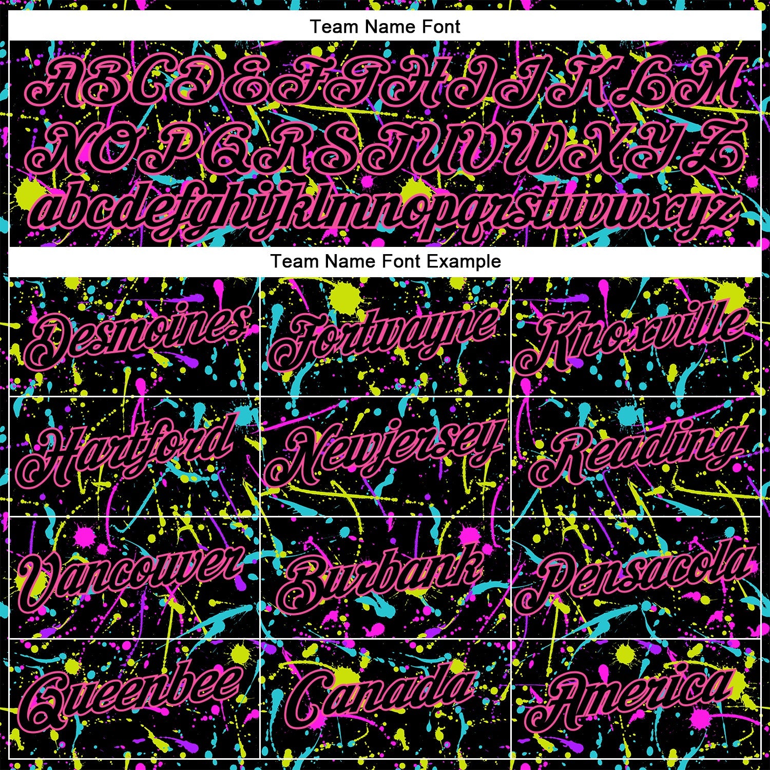 Custom Graffiti Pattern Black-Pink 3D Neon Splatter Performance T-Shirt view 3