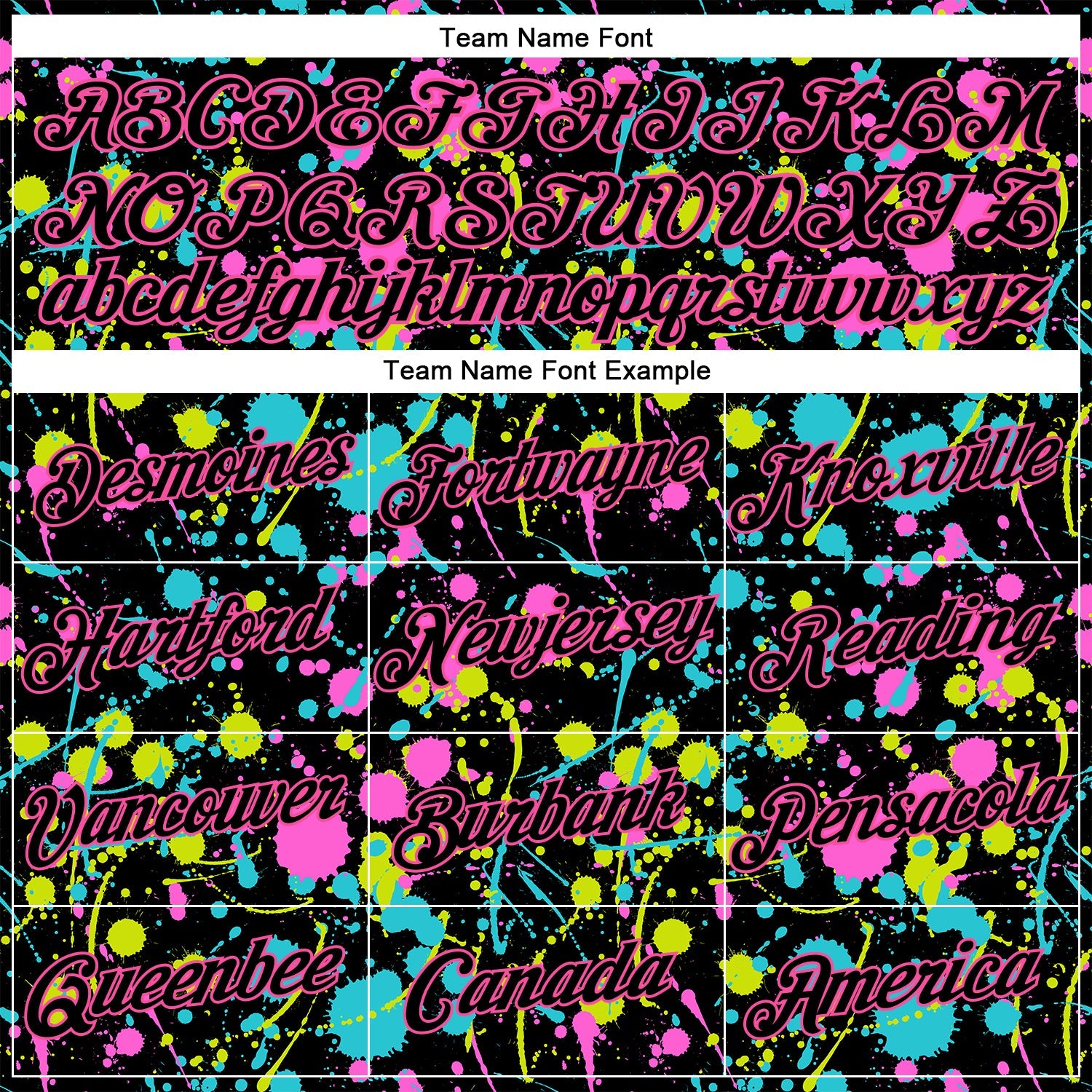 Custom Graffiti Pattern Black-Pink 3D Neon Splatter Performance T-Shirt view 3