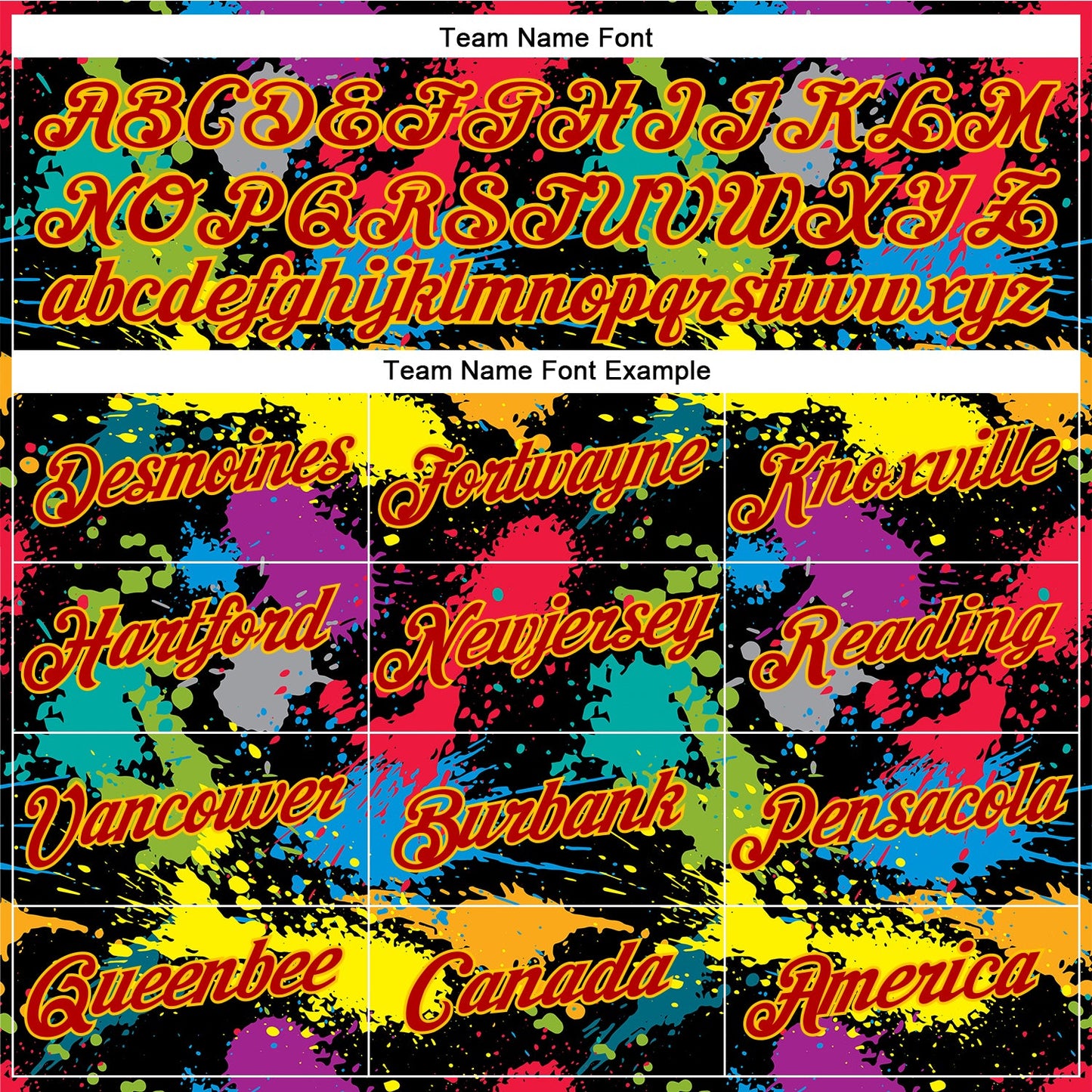 Custom Graffiti Pattern Red-Gold 3D Colorful Splattered Messy Art Ink Paintbrush Drawing Performance T-Shirt view 3