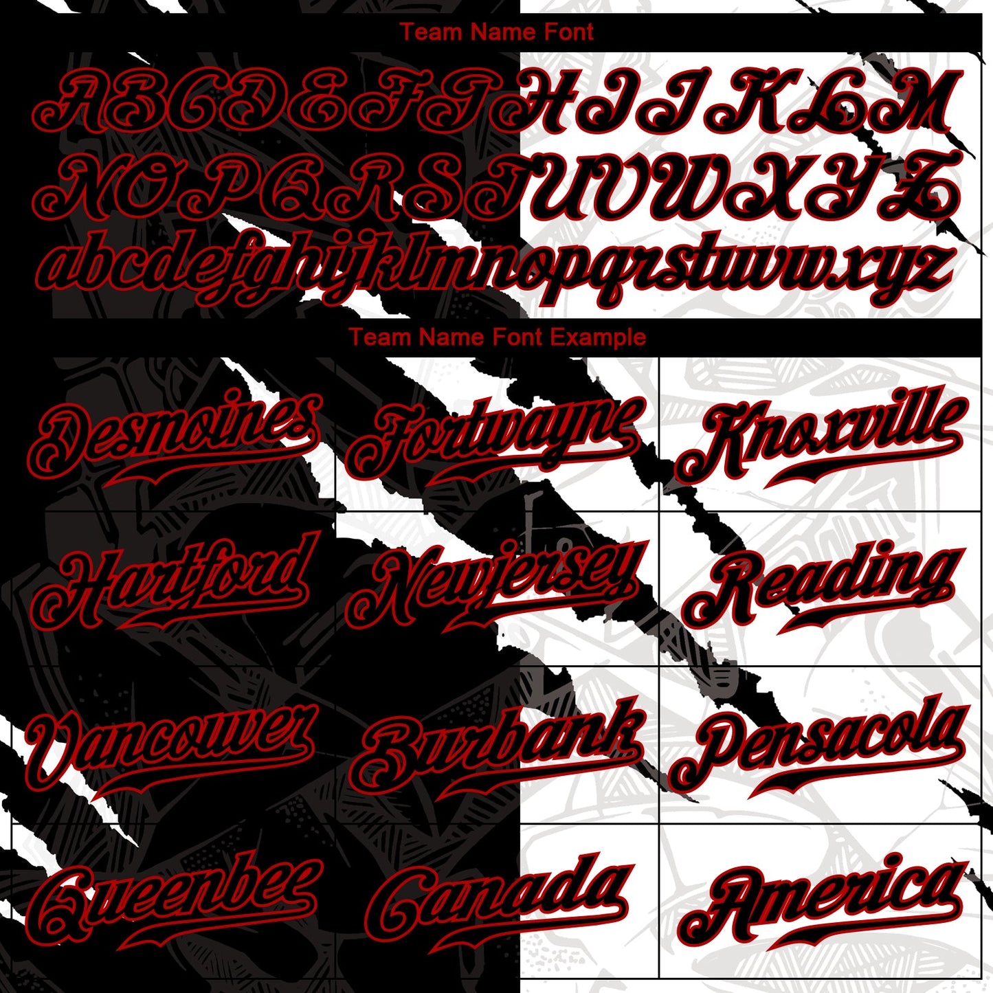 Custom Graffiti Pattern Red-Black 3D Scratch Authentic Baseball Jersey view 4