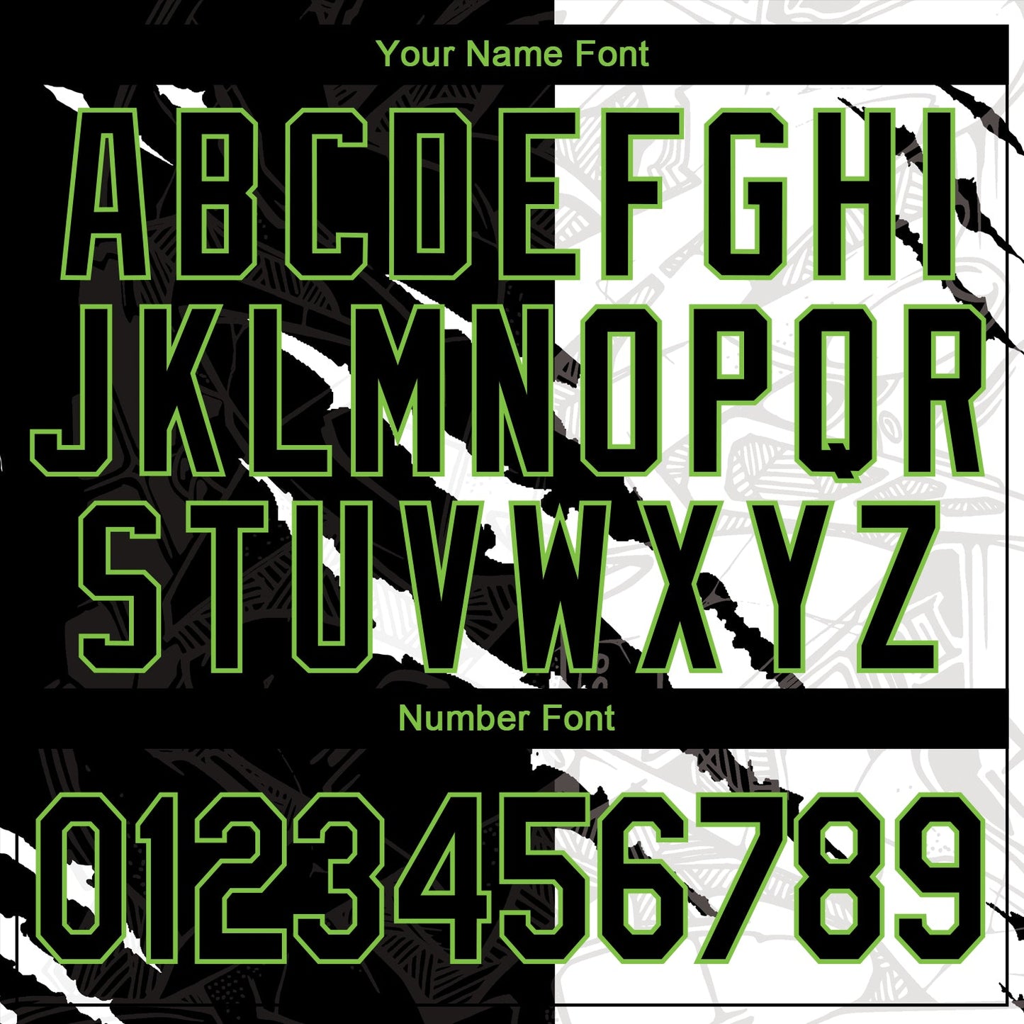 Custom Graffiti Pattern Black-Neon Green 3D Scratch Authentic Baseball Jersey view 5