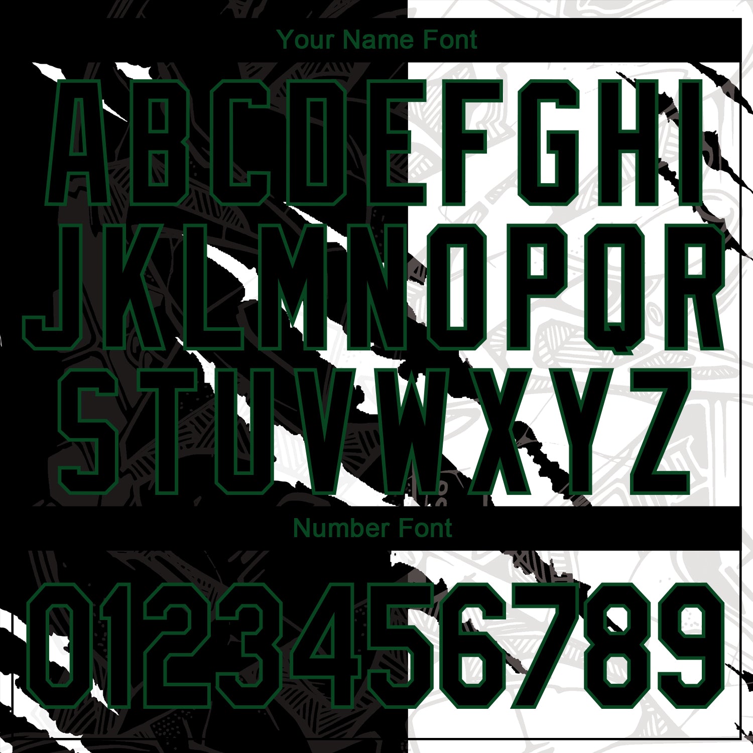 Custom Graffiti Pattern Black-Kelly Green 3D Scratch Authentic Baseball Jersey view 5