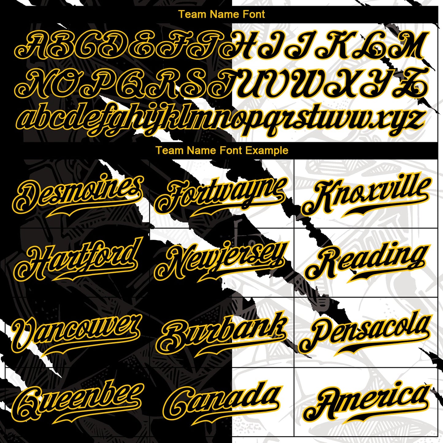 Custom Graffiti Pattern Black-Gold 3D Scratch Authentic Baseball Jersey view 4