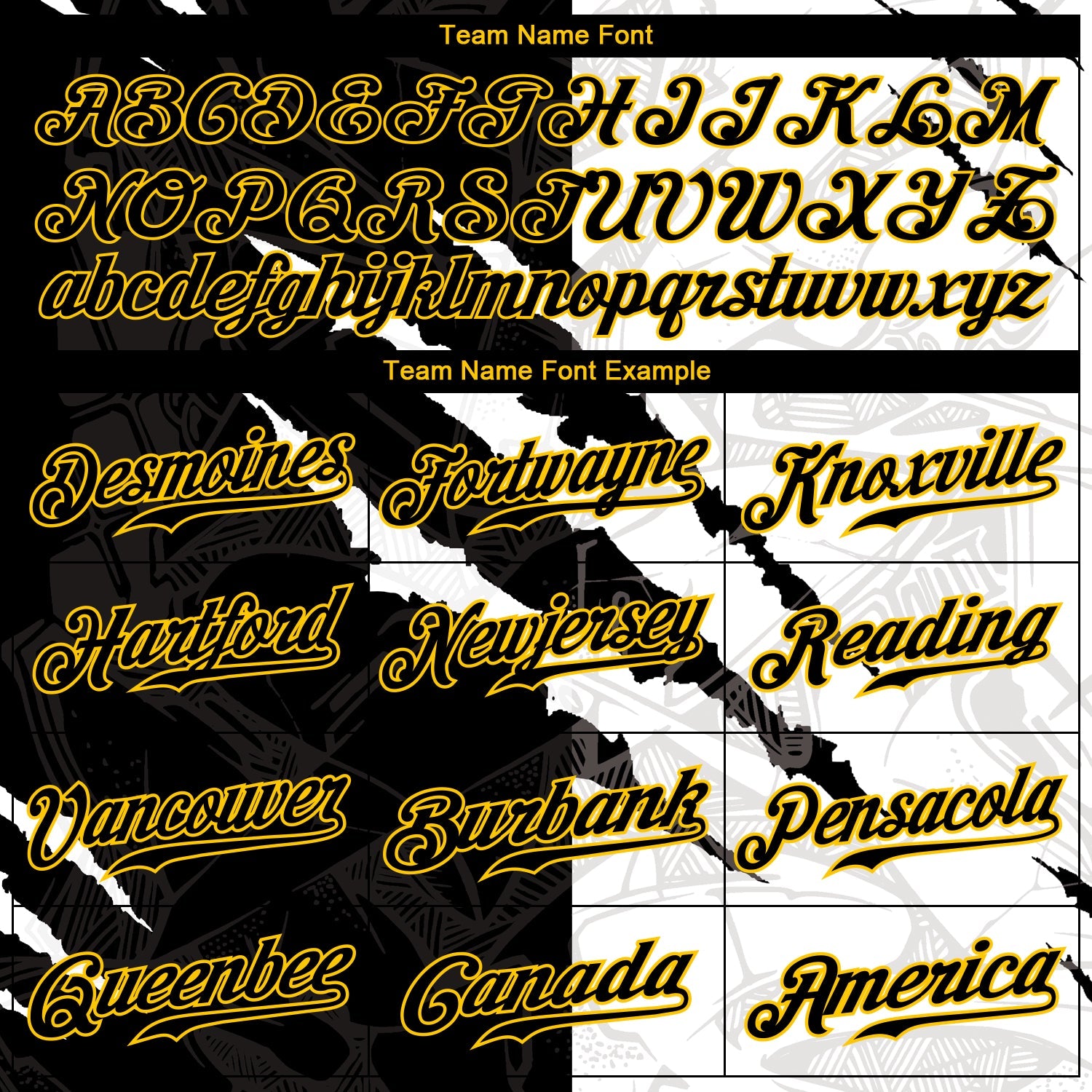 Custom Graffiti Pattern Black-Gold 3D Scratch Authentic Baseball Jersey view 4