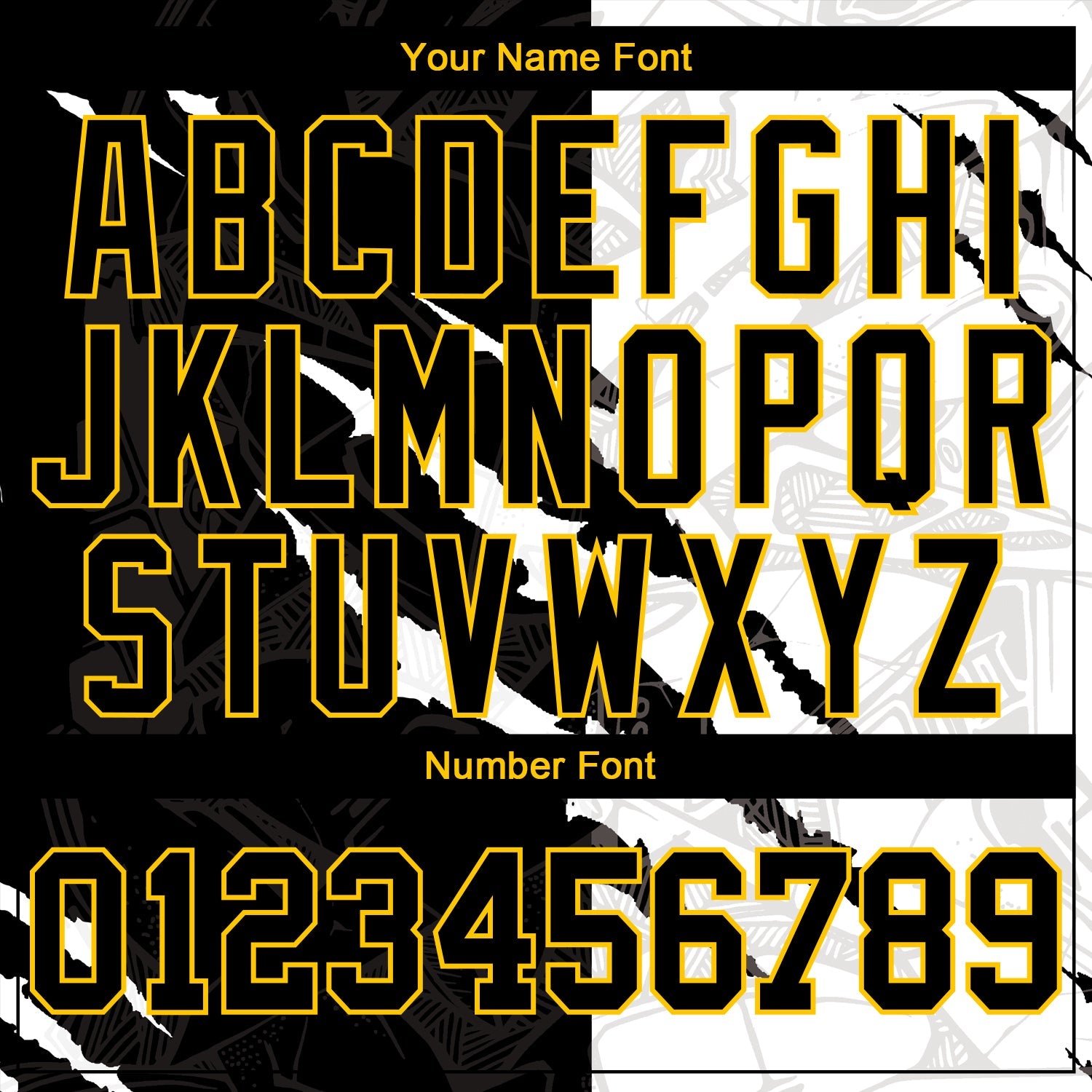 Custom Graffiti Pattern Black-Gold 3D Scratch Authentic Baseball Jersey view 5