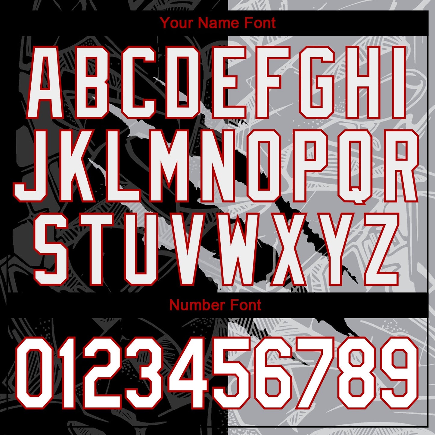 Custom Graffiti Pattern White Gray-Red 3D Scratch Authentic Baseball Jersey view 5