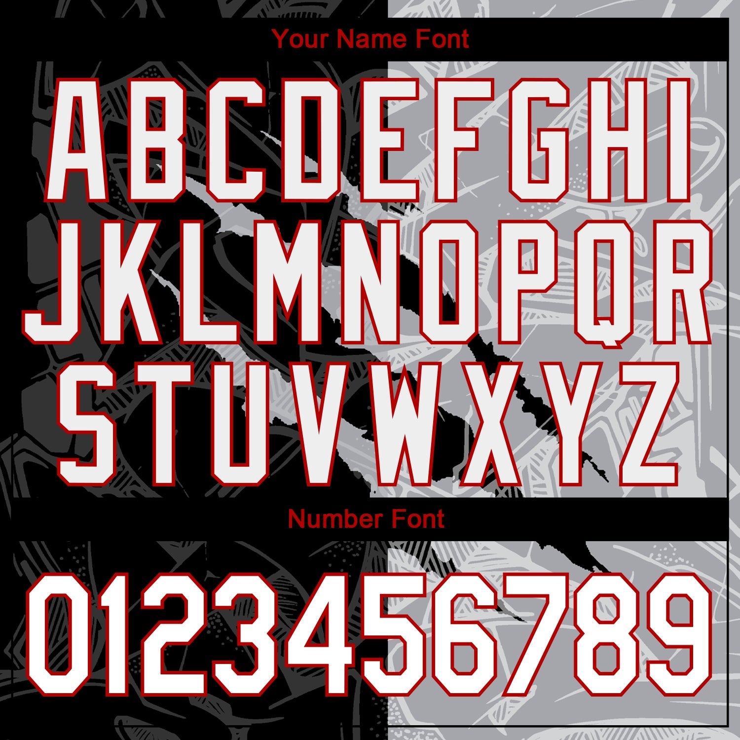 Custom Graffiti Pattern White Gray-Red 3D Scratch Authentic Baseball Jersey view 5