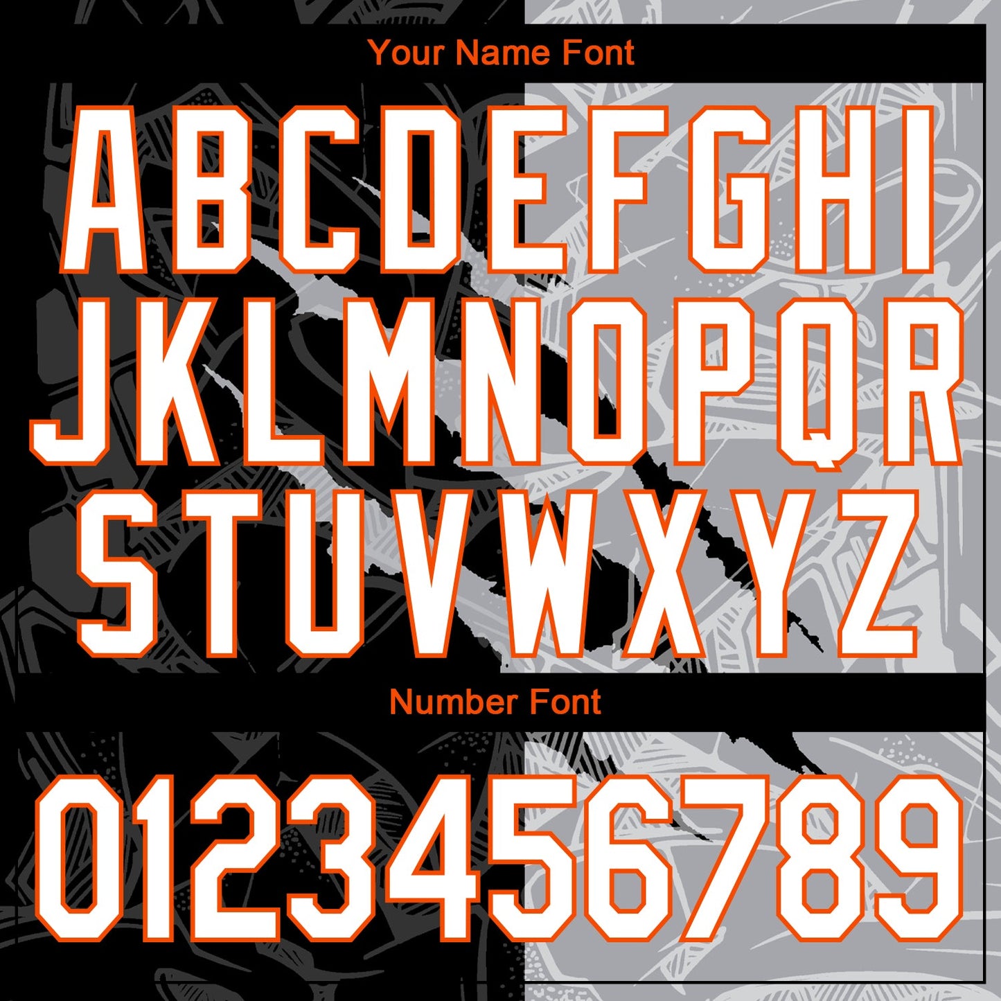 Custom Graffiti Pattern White Gray-Orange 3D Scratch Authentic Baseball Jersey view 5