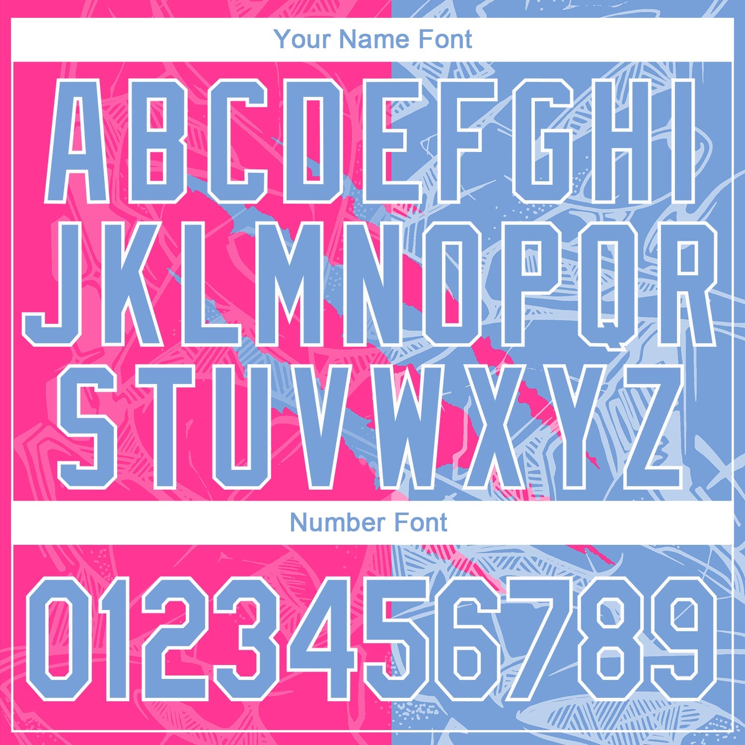 Custom Graffiti Pattern Light Blue-Pink 3D Scratch Authentic Baseball Jersey view 5