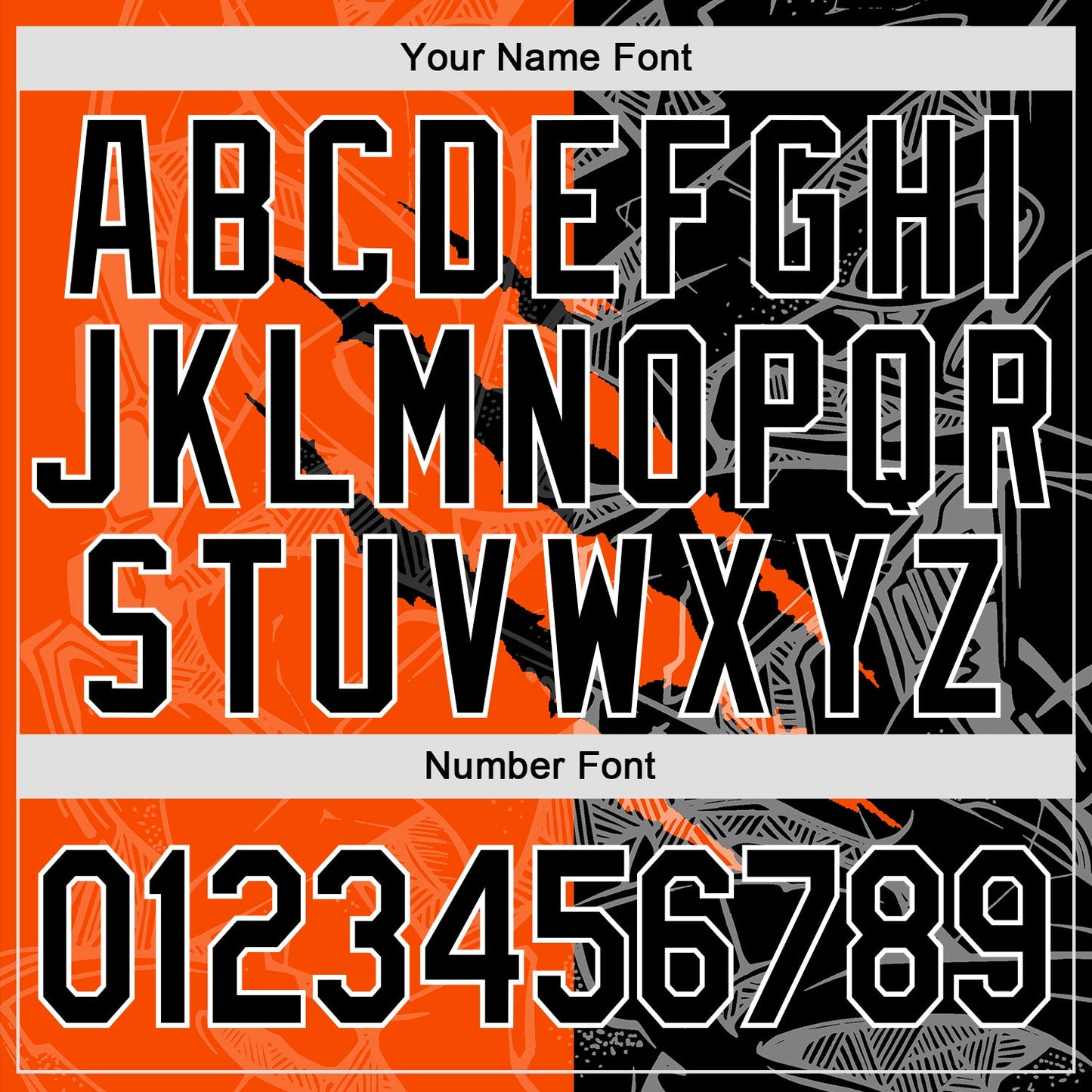 Custom Graffiti Pattern Black-Orange 3D Scratch Authentic Baseball Jersey view 5