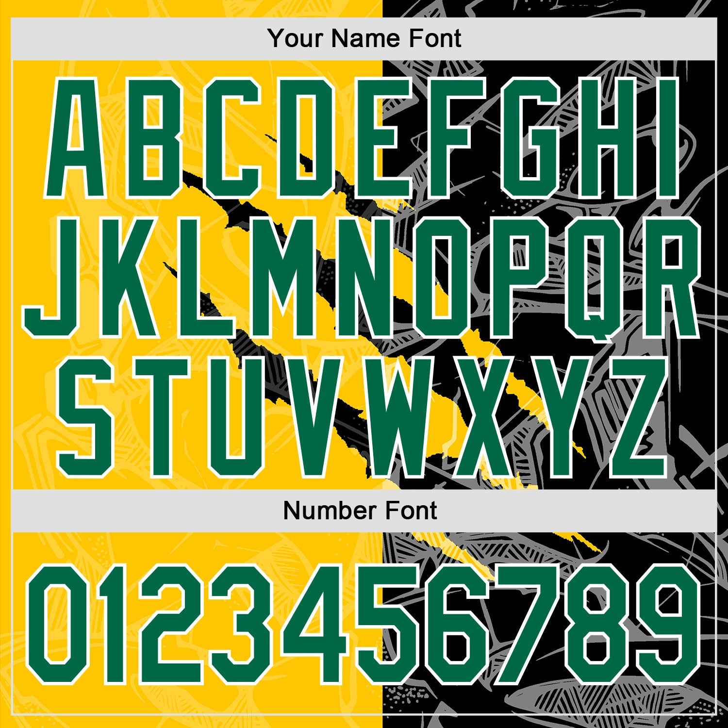 Custom Graffiti Pattern Kelly Green Yellow-Black 3D Scratch Authentic Baseball Jersey view 5