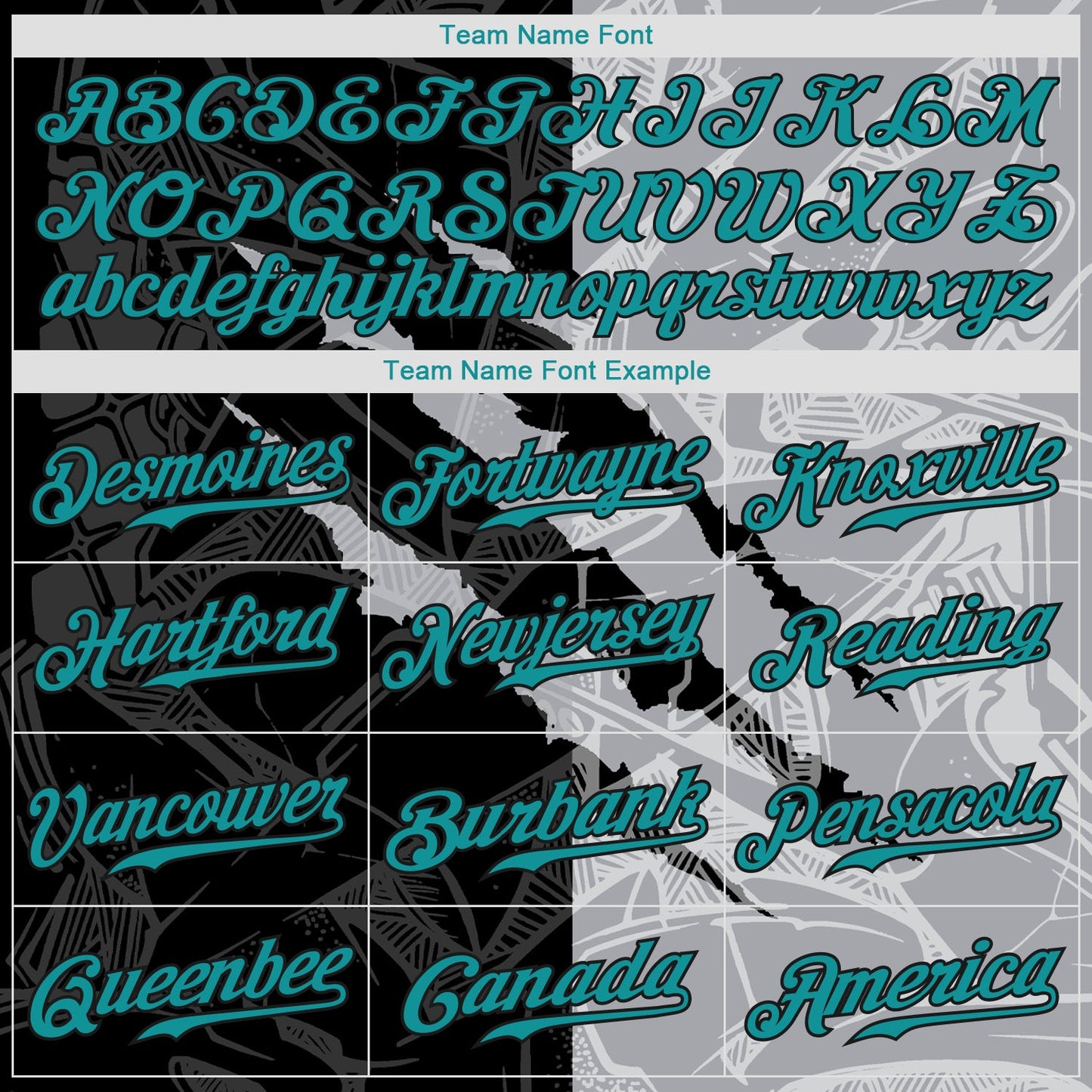 Custom Graffiti Pattern Teal Gray-Black 3D Scratch Authentic Baseball Jersey view 4