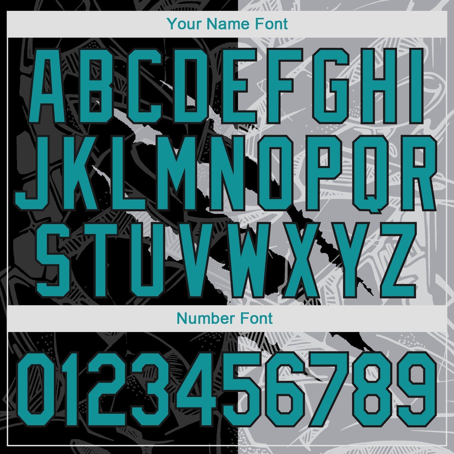 Custom Graffiti Pattern Teal Gray-Black 3D Scratch Authentic Baseball Jersey view 5