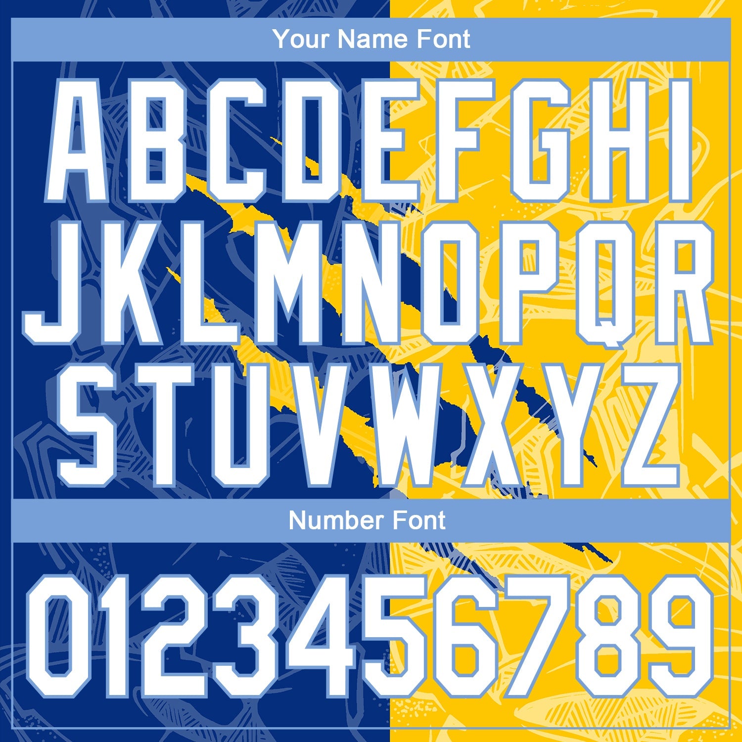 Custom Graffiti Pattern White Yellow Royal-Light Blue 3D Scratch Authentic Baseball Jersey view 5