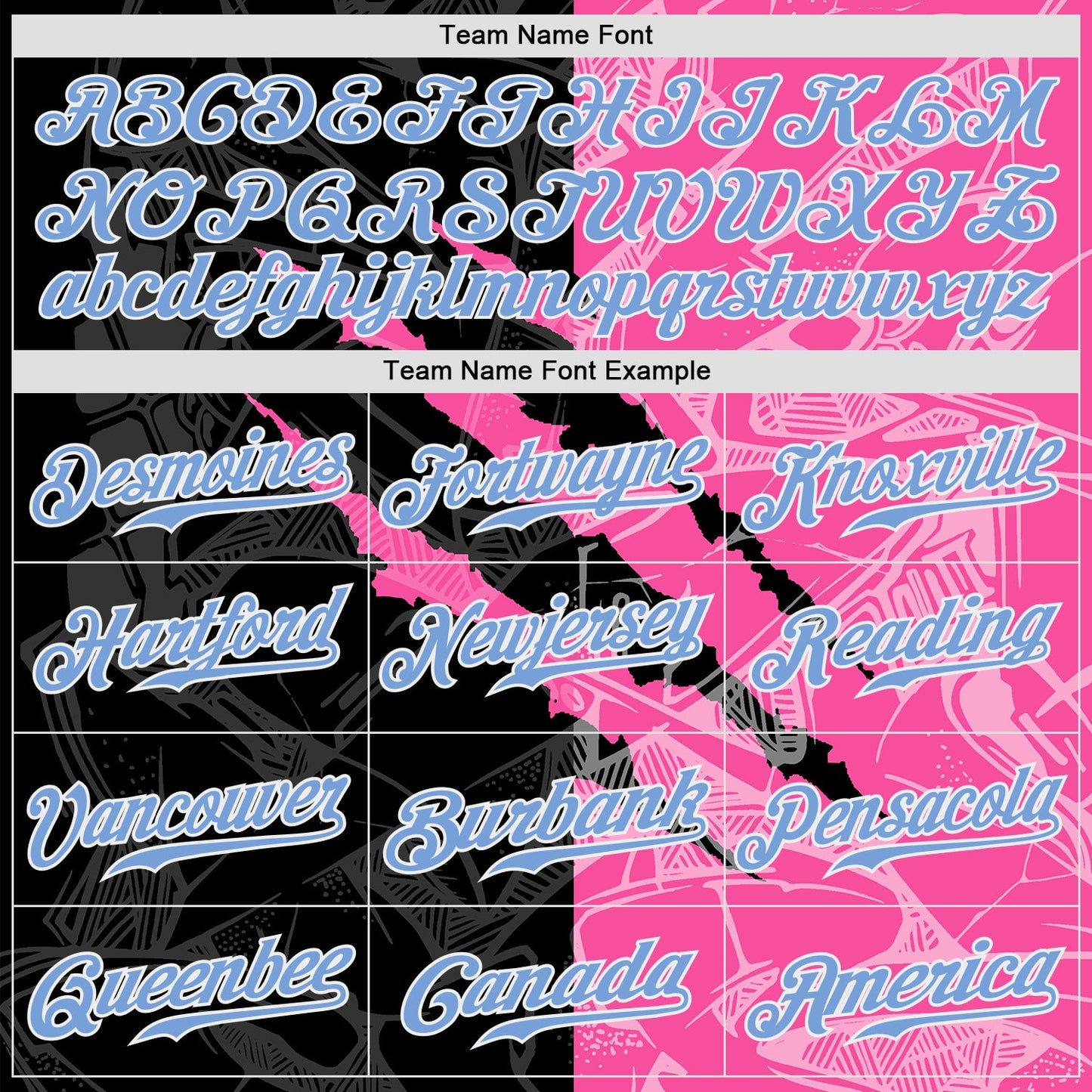 Custom Graffiti Pattern Light Blue Pink-Black 3D Scratch Authentic Baseball Jersey view 4