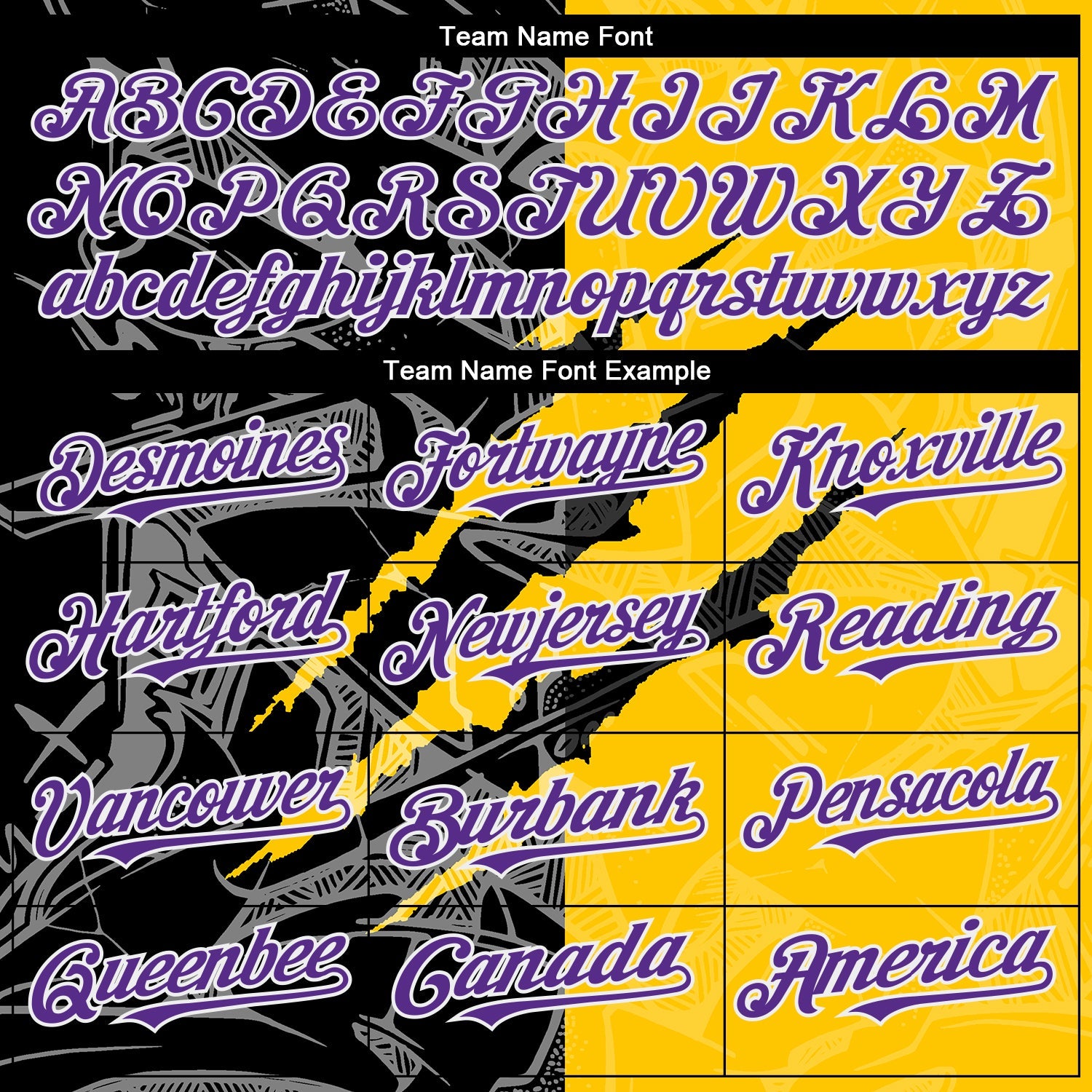 Custom Graffiti Pattern Purple Yellow-Black 3D Scratch Authentic Baseball Jersey view 4