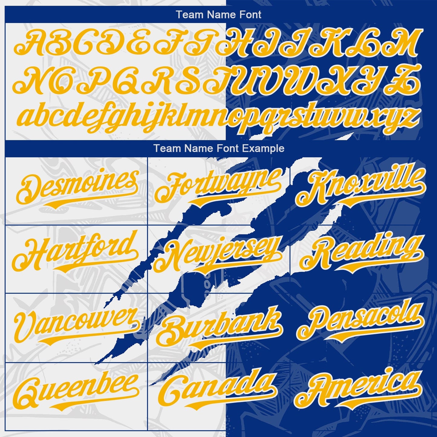 Custom Graffiti Pattern Yellow-Royal 3D Scratch Authentic Baseball Jersey view 4
