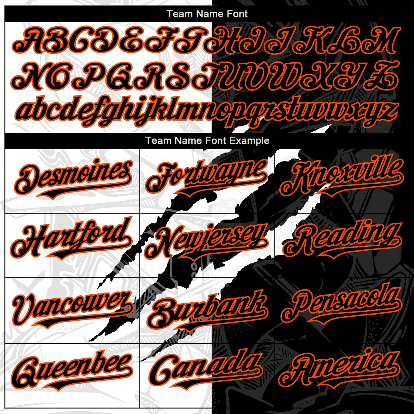 Custom Graffiti Pattern Black-Orange 3D Scratch Authentic Baseball Jersey view 4
