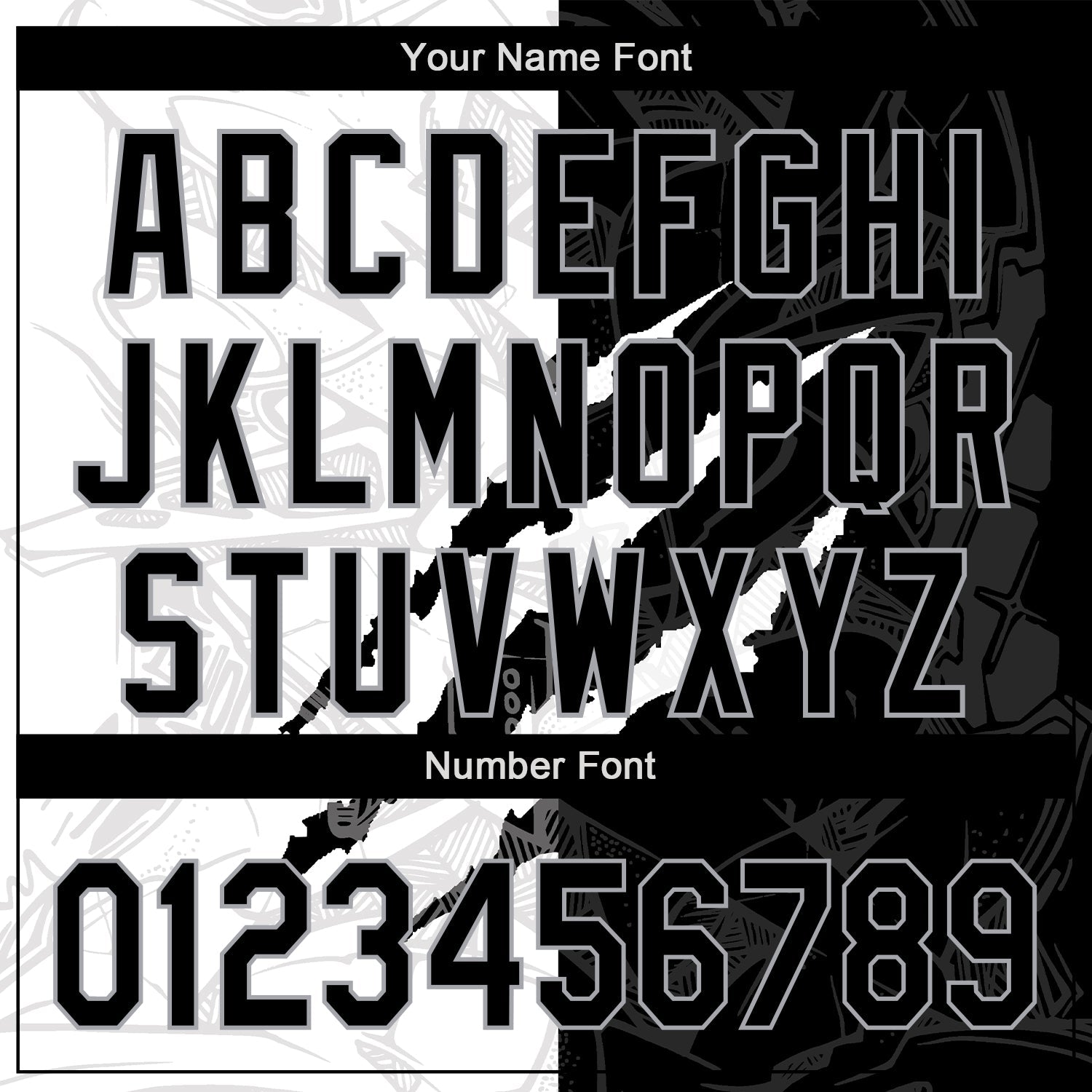 Custom Graffiti Pattern Black-Gray 3D Scratch Authentic Baseball Jersey view 5