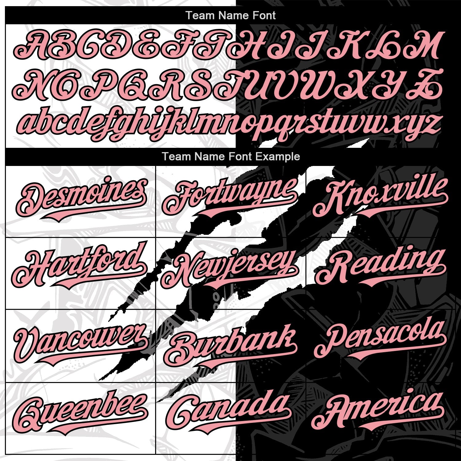 Custom Graffiti Pattern Medium Pink-Black 3D Scratch Authentic Baseball Jersey view 4