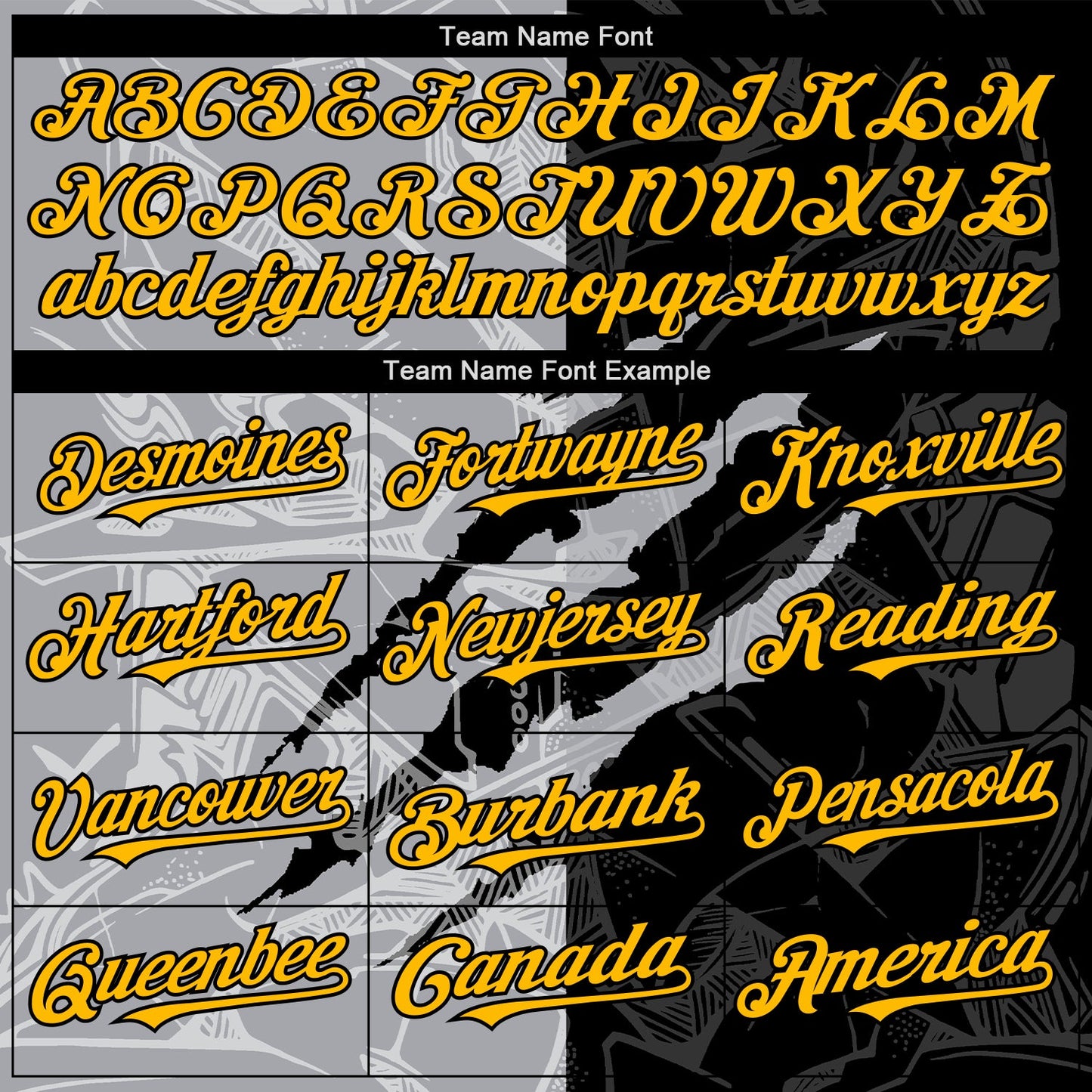 Custom Graffiti Pattern Gold Black-Gray 3D Scratch Authentic Baseball Jersey view 4