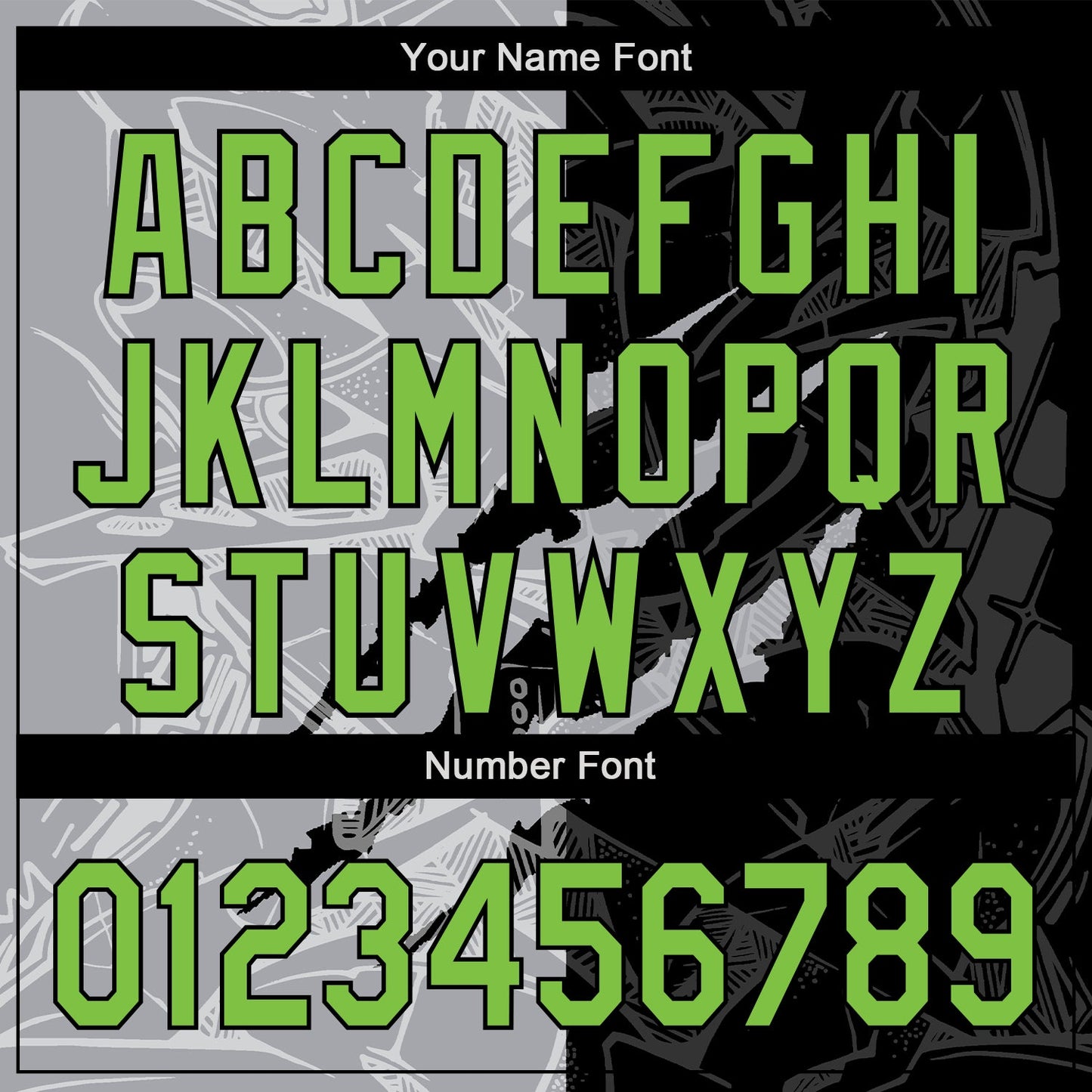 Custom Graffiti Pattern Neon Green Black-Gray 3D Scratch Authentic Baseball Jersey view 5
