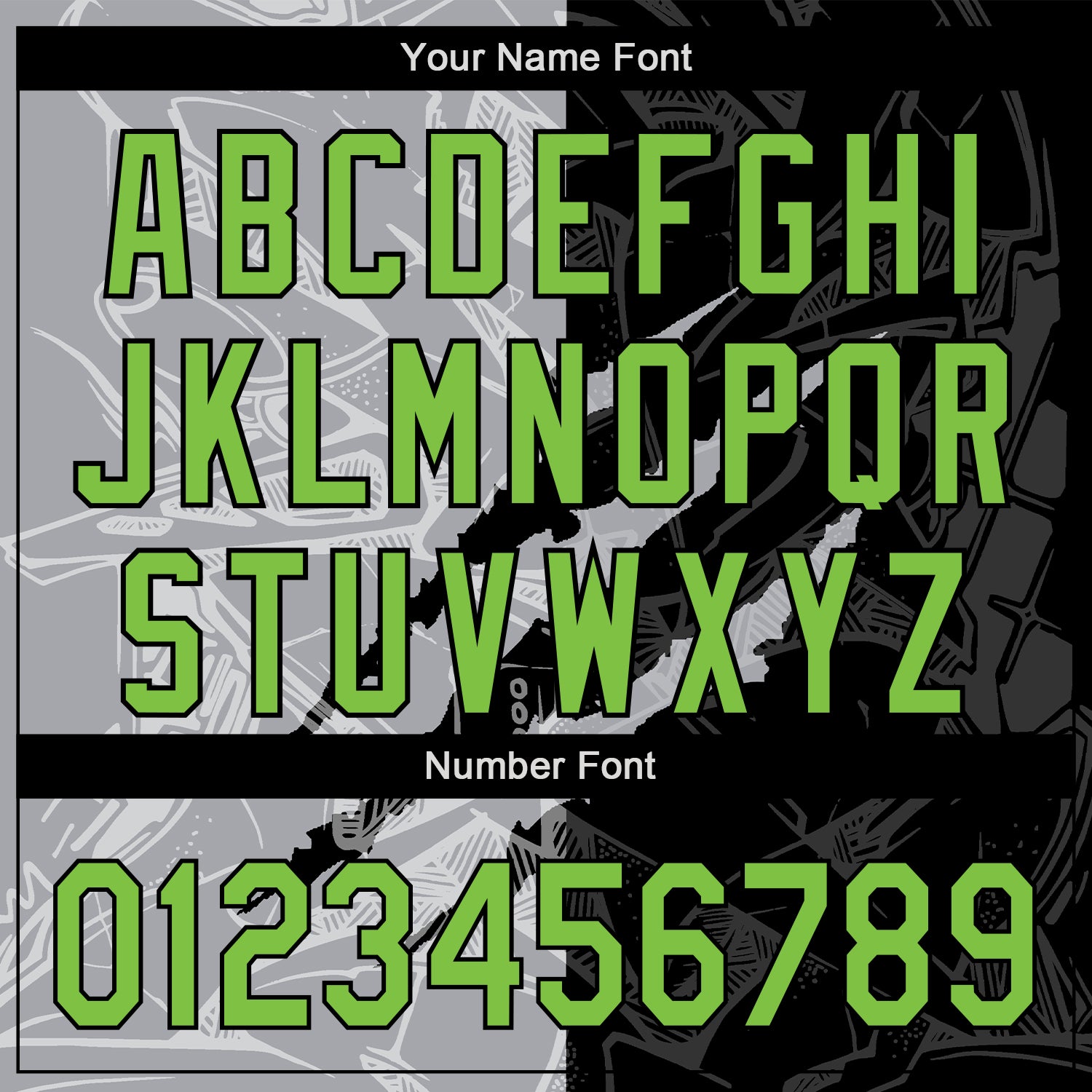 Custom Graffiti Pattern Neon Green Black-Gray 3D Scratch Authentic Baseball Jersey view 5