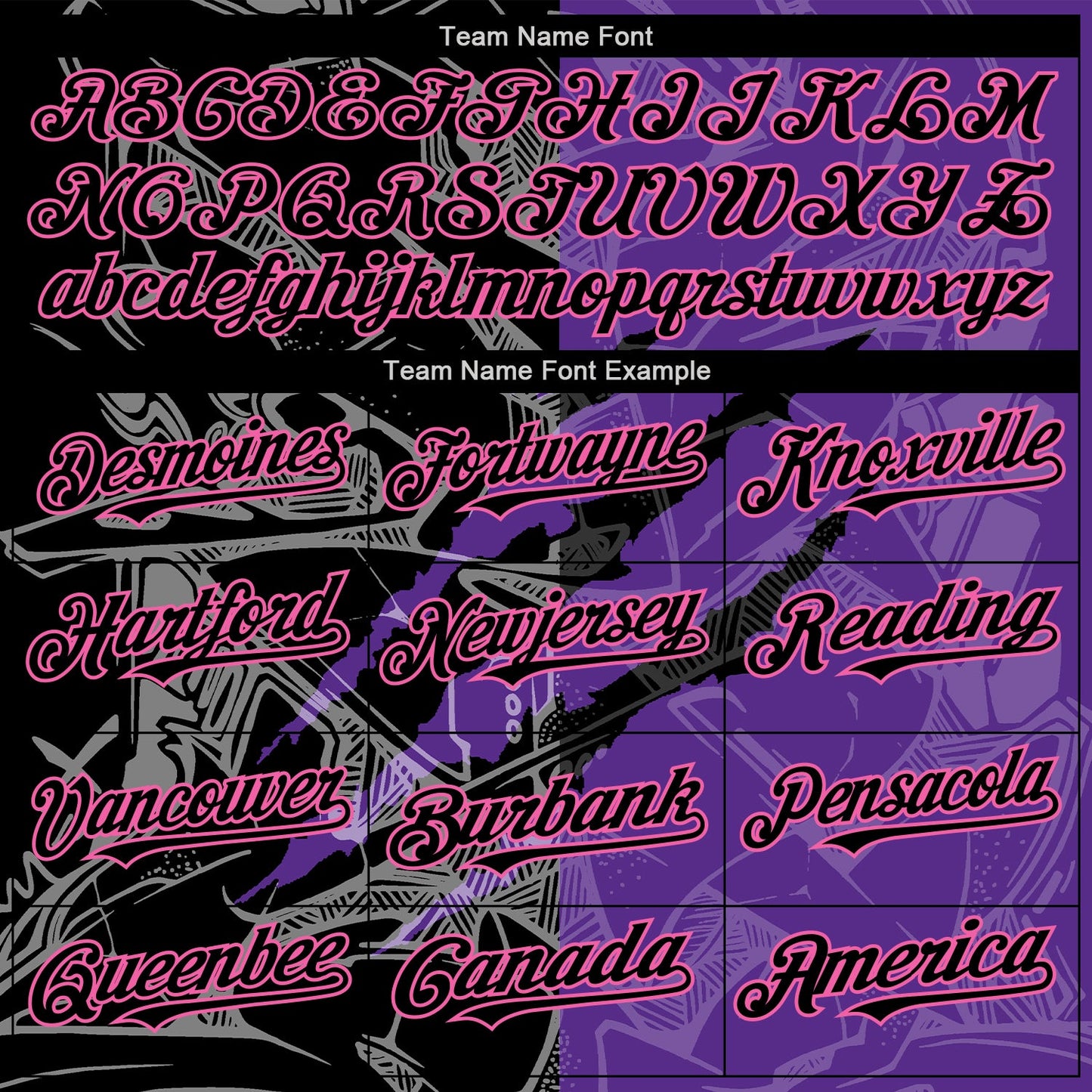Custom Graffiti Pattern Black Purple-Pink 3D Scratch Authentic Baseball Jersey view 4