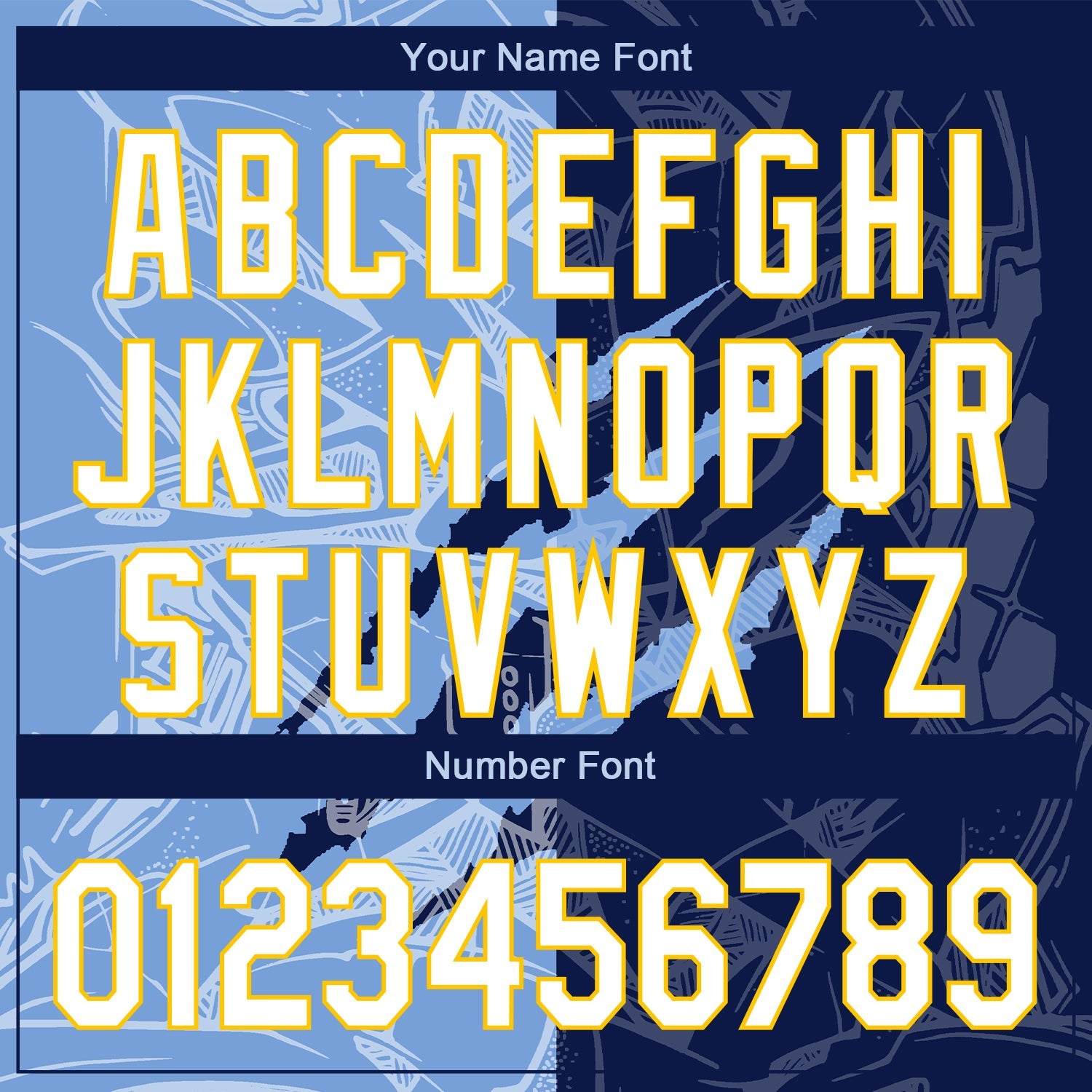 Custom Graffiti Pattern White Navy Light Blue-Yellow 3D Scratch Authentic Baseball Jersey view 5