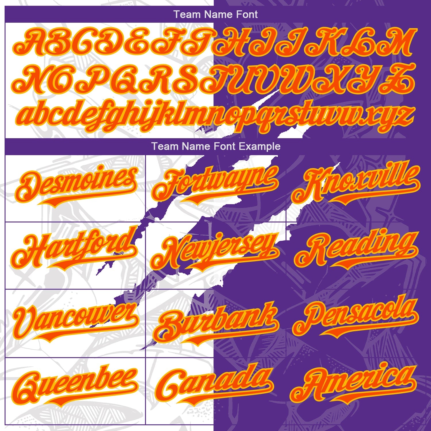 Custom Graffiti Pattern Orange Purple-Gold 3D Scratch Authentic Baseball Jersey view 4