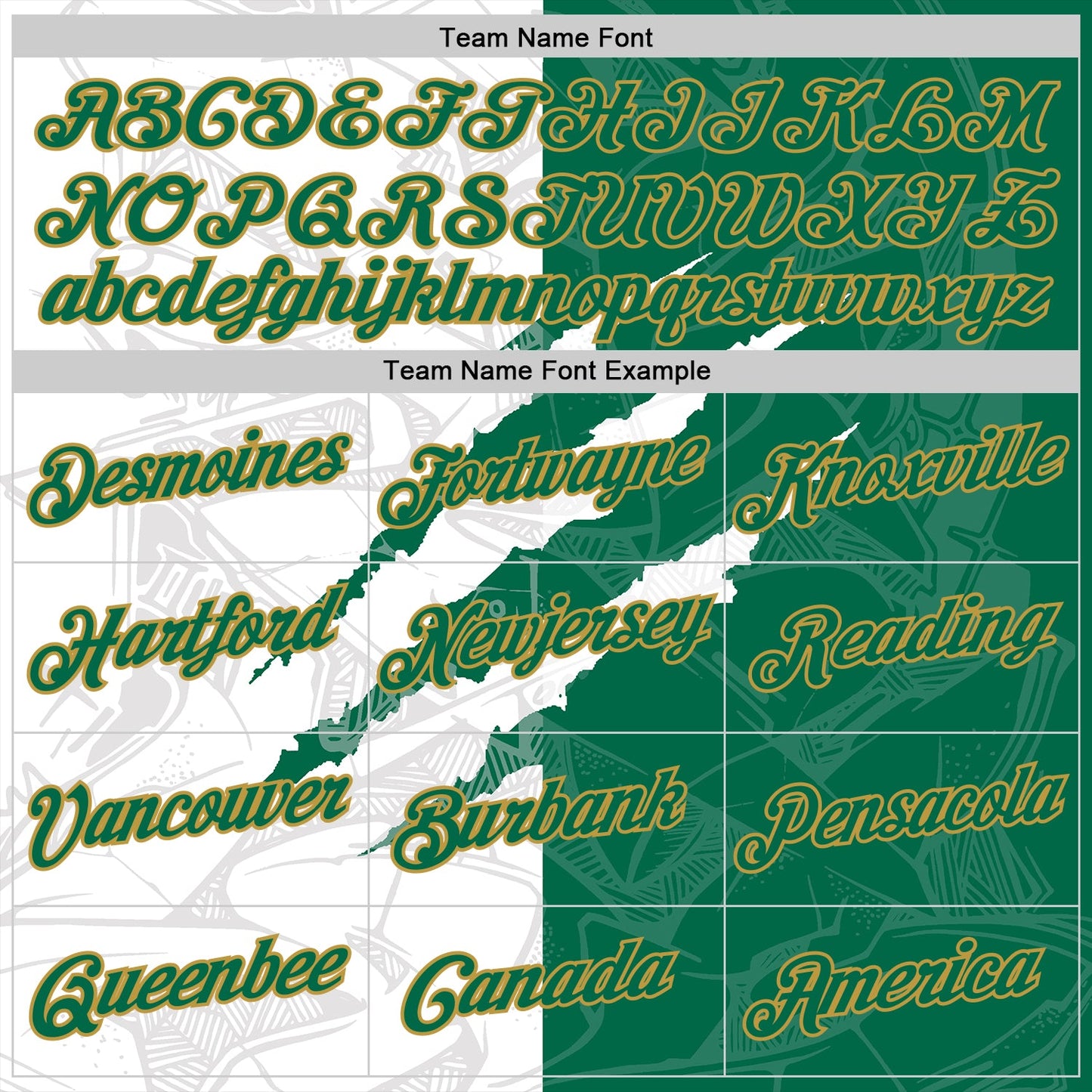 Custom Graffiti Pattern Kelly Green-Old Gold Scratch 3D Performance T-Shirt view 3