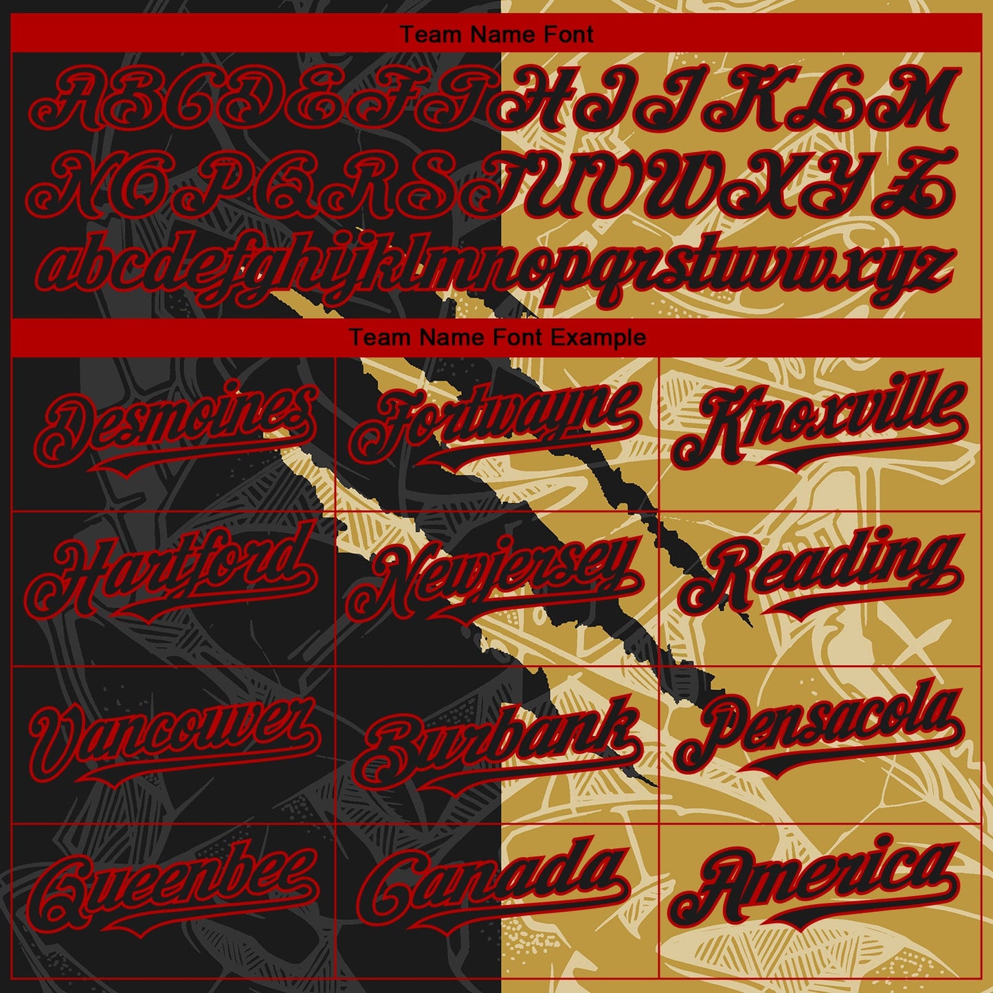 Custom Stitched Graffiti Pattern Black Old Gold-Red 3D Scratch Sports Pullover Sweatshirt Hoodie view 3