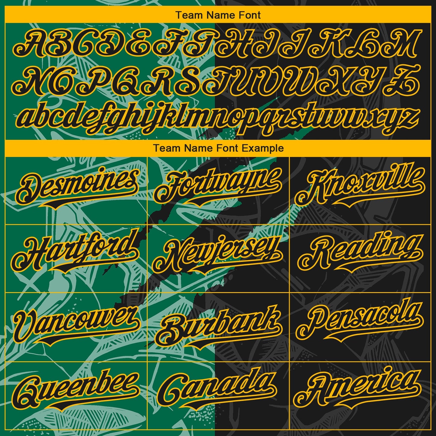Custom Stitched Graffiti Pattern Black Kelly Green-Gold 3D Scratch Sports Pullover Sweatshirt Hoodie view 3