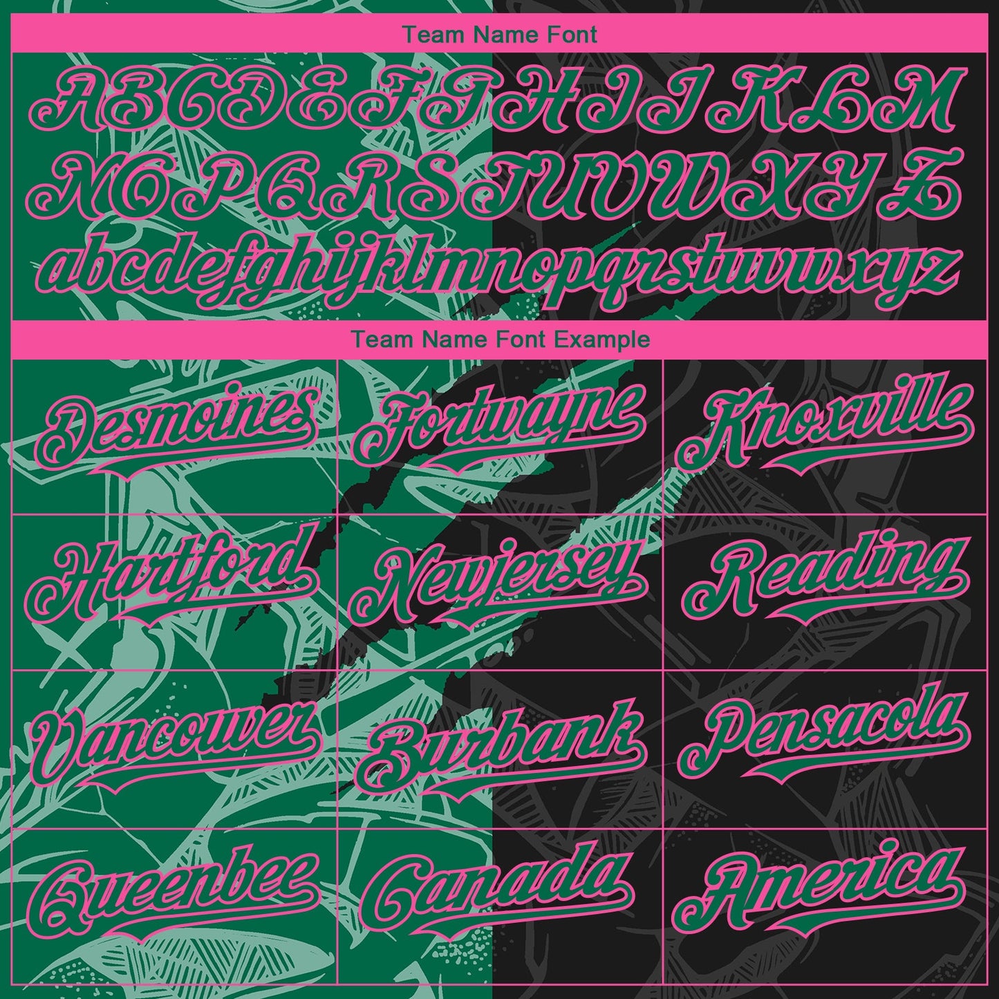 Custom Stitched Graffiti Pattern Black Kelly Green-Pink 3D Scratch Sports Pullover Sweatshirt Hoodie view 3