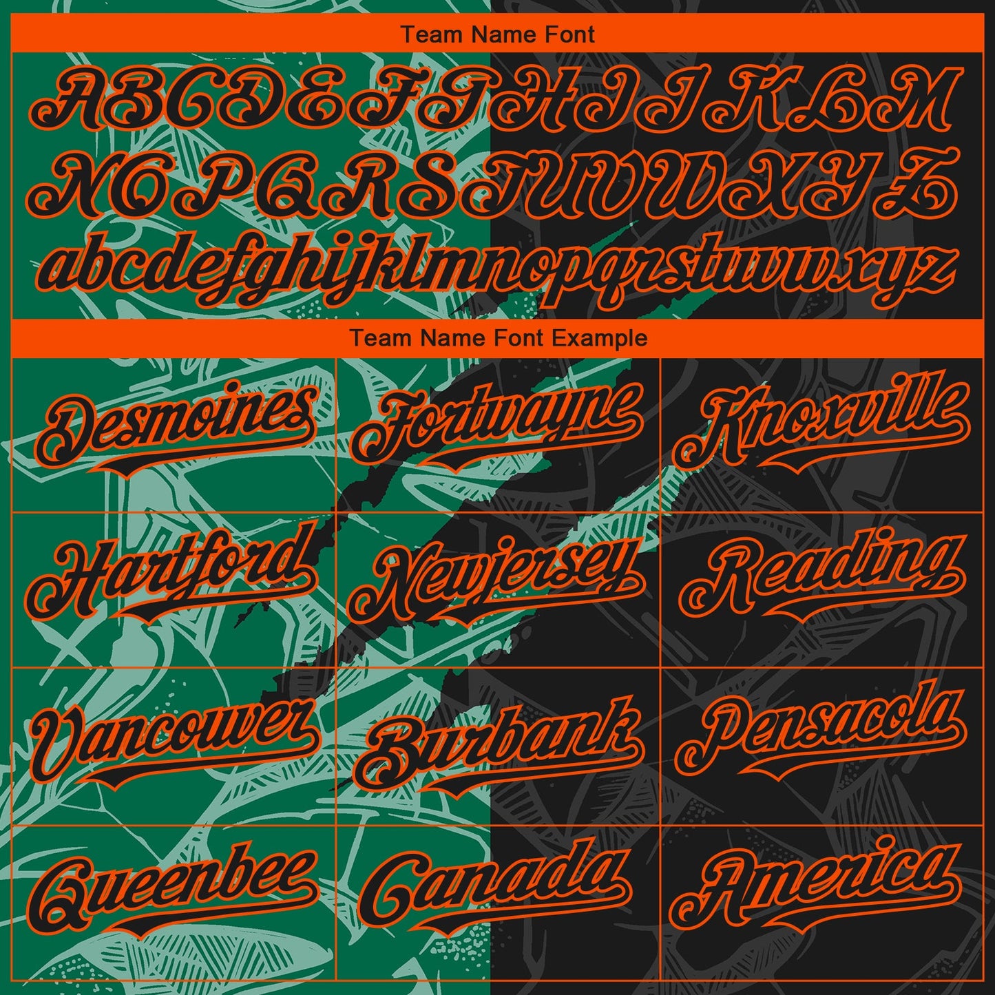 Custom Stitched Graffiti Pattern Black Kelly Green-Orange 3D Scratch Sports Pullover Sweatshirt Hoodie view 3