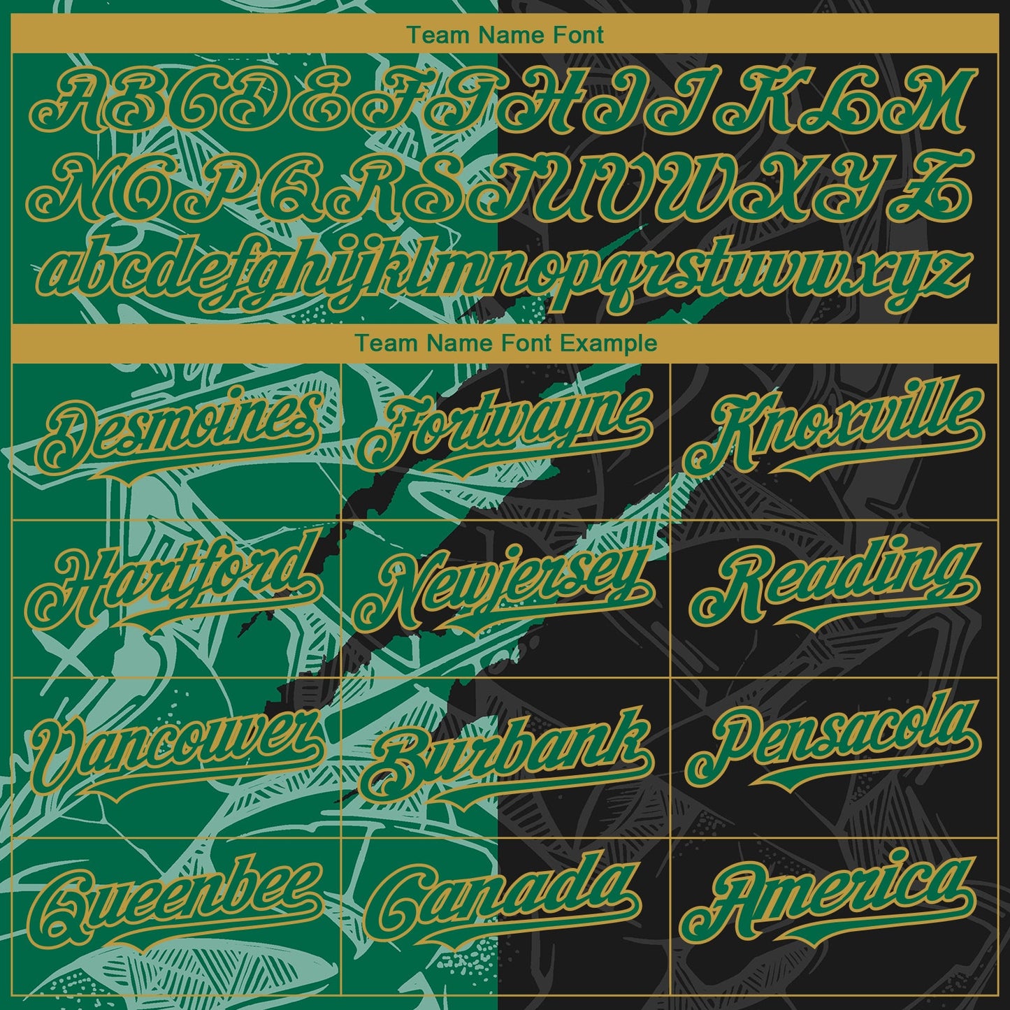 Custom Stitched Graffiti Pattern Black Kelly Green-Old Gold 3D Scratch Sports Pullover Sweatshirt Hoodie view 3