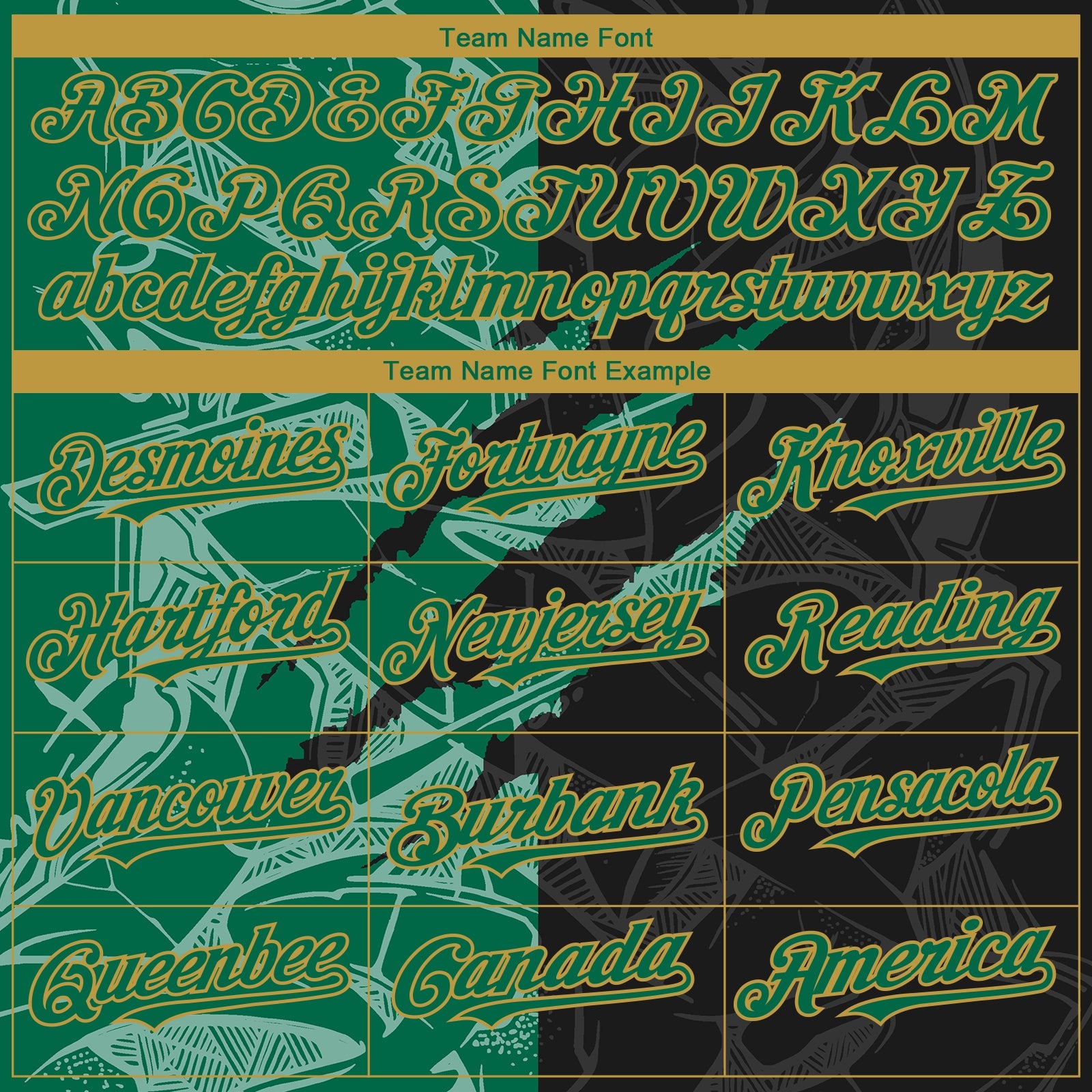 Custom Stitched Graffiti Pattern Black Kelly Green-Old Gold 3D Scratch Sports Pullover Sweatshirt Hoodie view 3