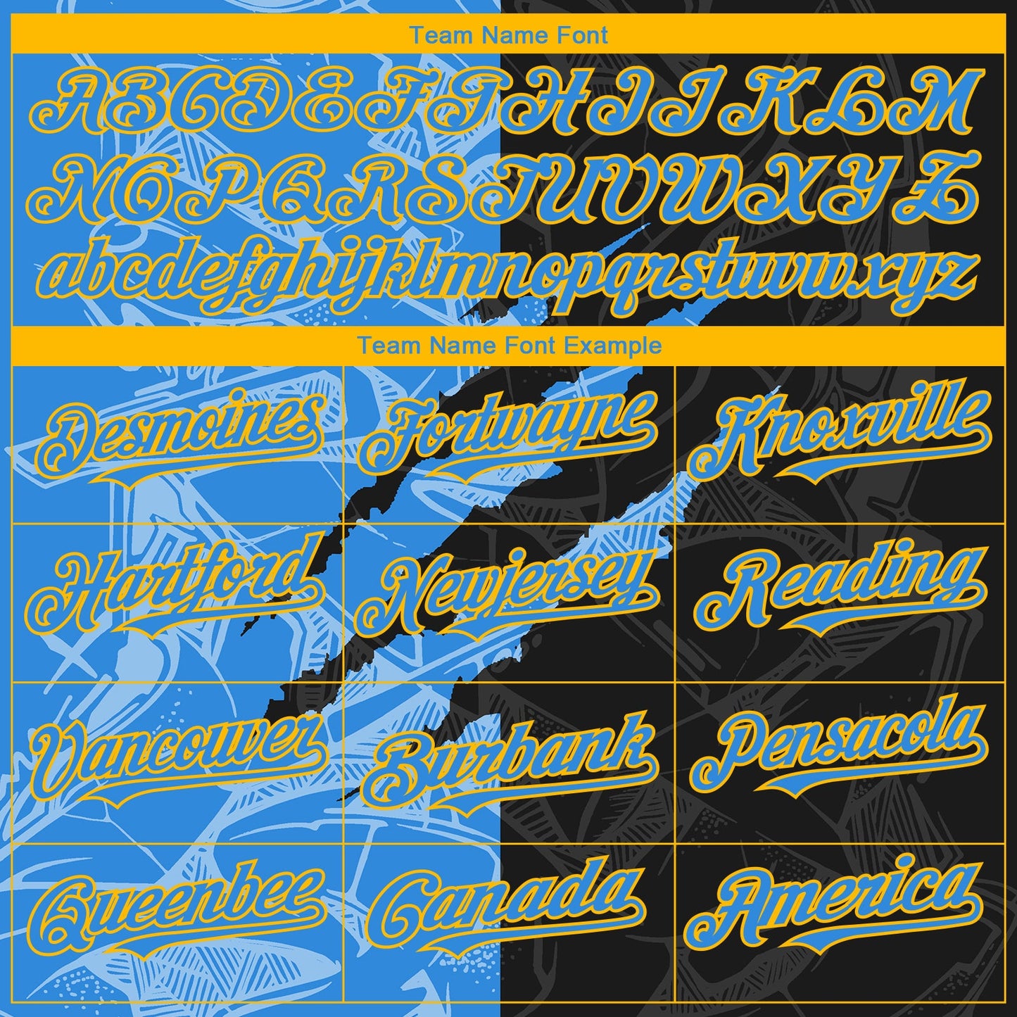 Custom Stitched Graffiti Pattern Black Powder Blue-Gold 3D Scratch Sports Pullover Sweatshirt Hoodie view 3